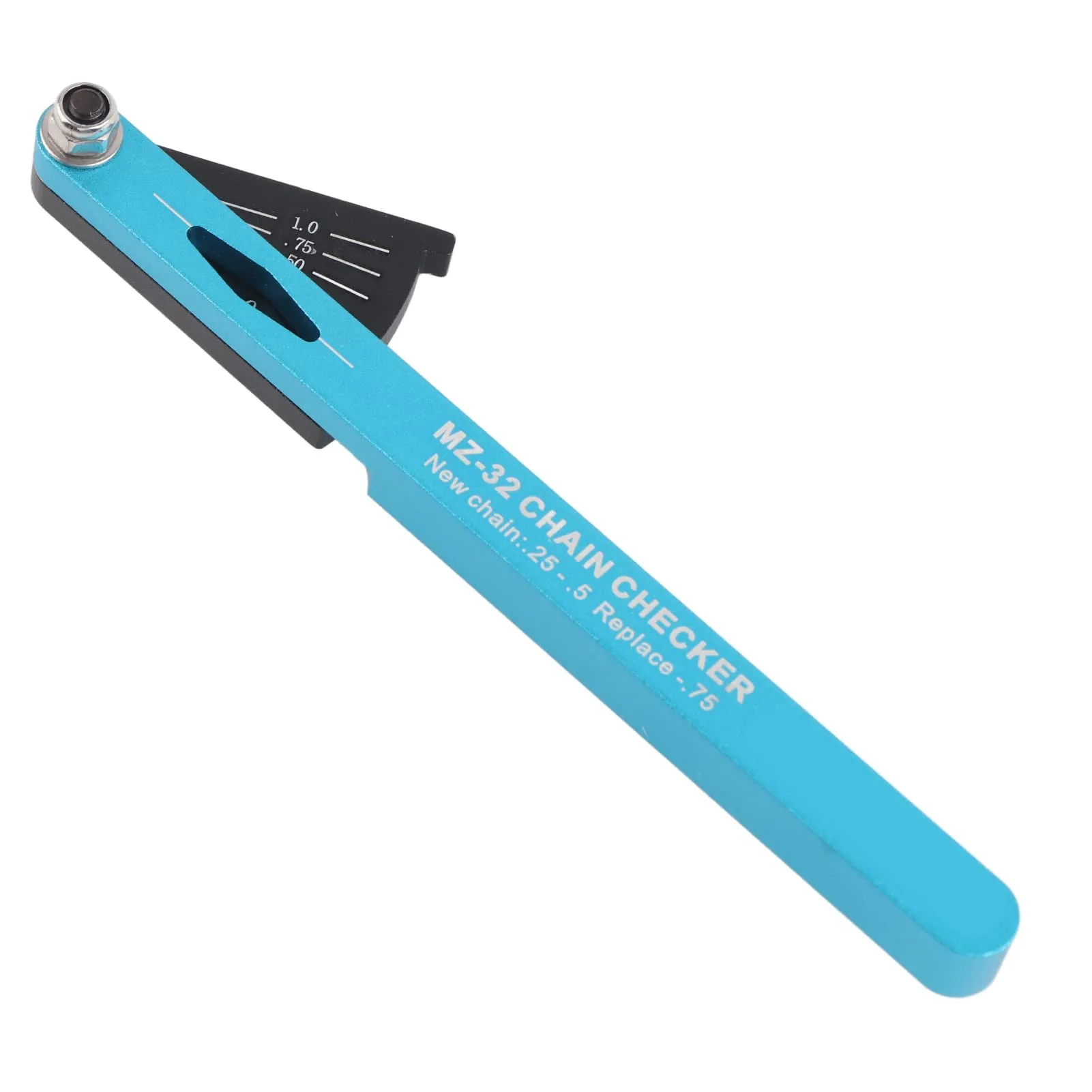 Bike Chain Checker Tool - Aluminum Alloy Wear Indicator for All Chains - Easy to Use (Blue)
