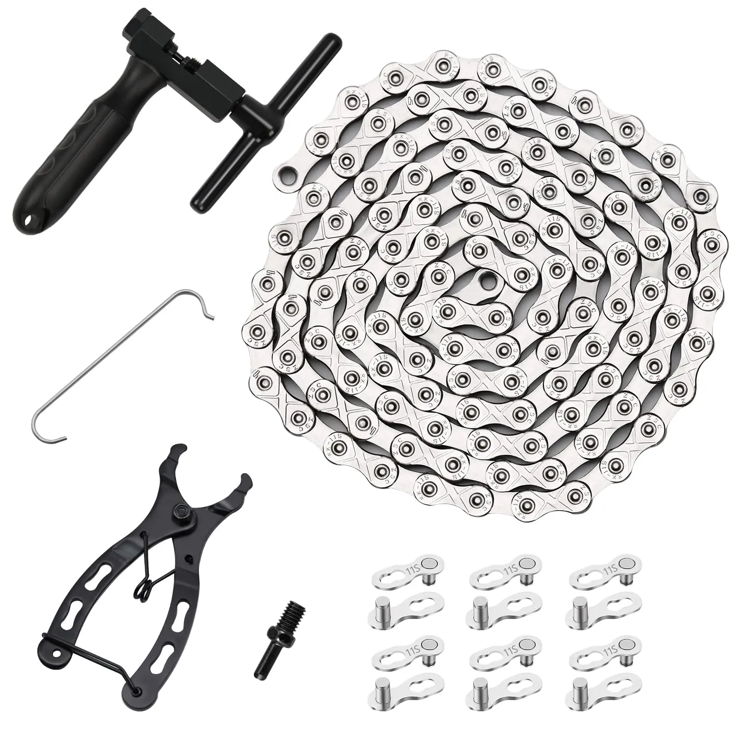 Bike Chain Kit 11 Speed - Multi-Function Mechanic Repair Kit with Chain Breaker & Link Plier