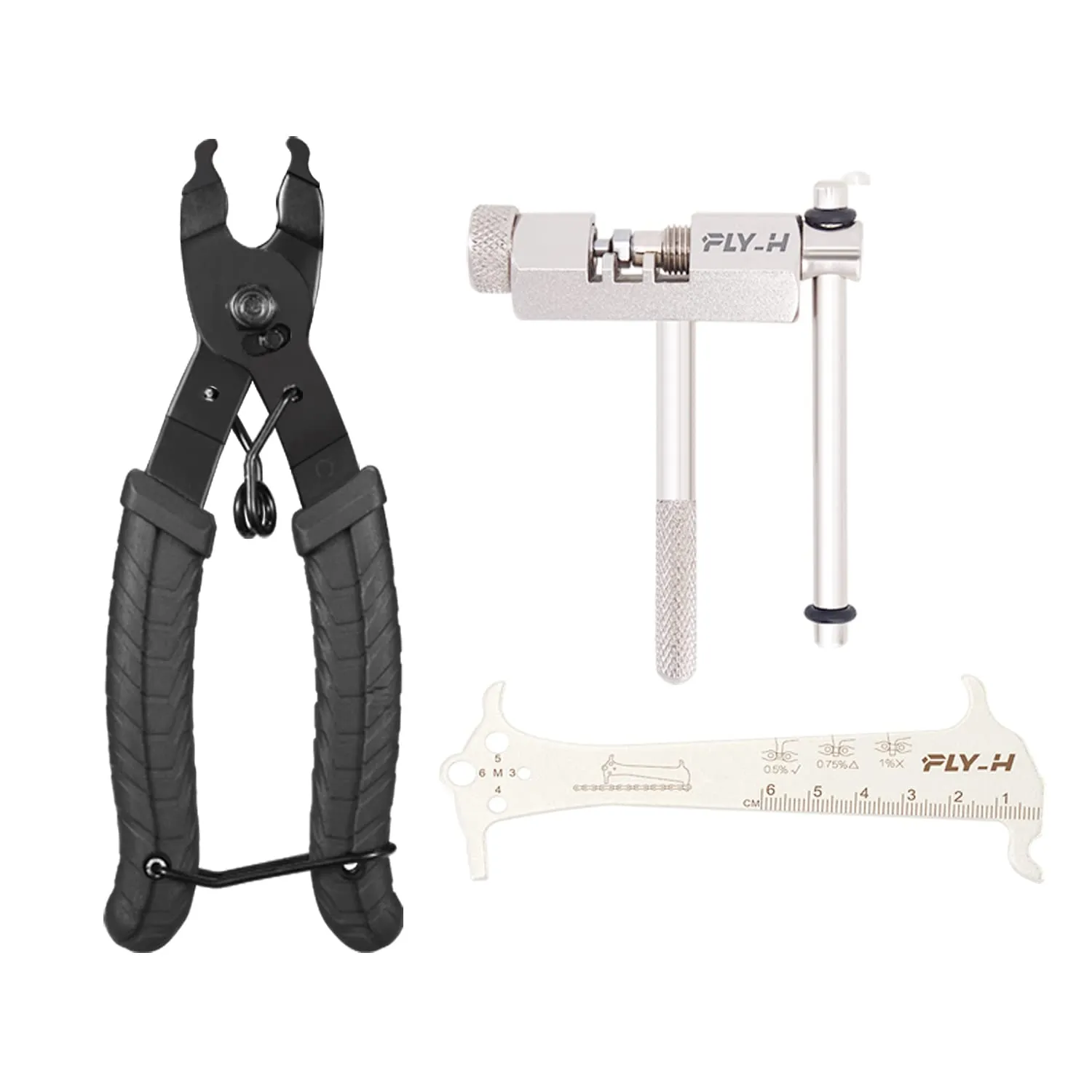Bike Chain Pliers & Break Tool Set with Chain Wear Detector for 5-12 Speed Bikes, Anti-Skid Grip