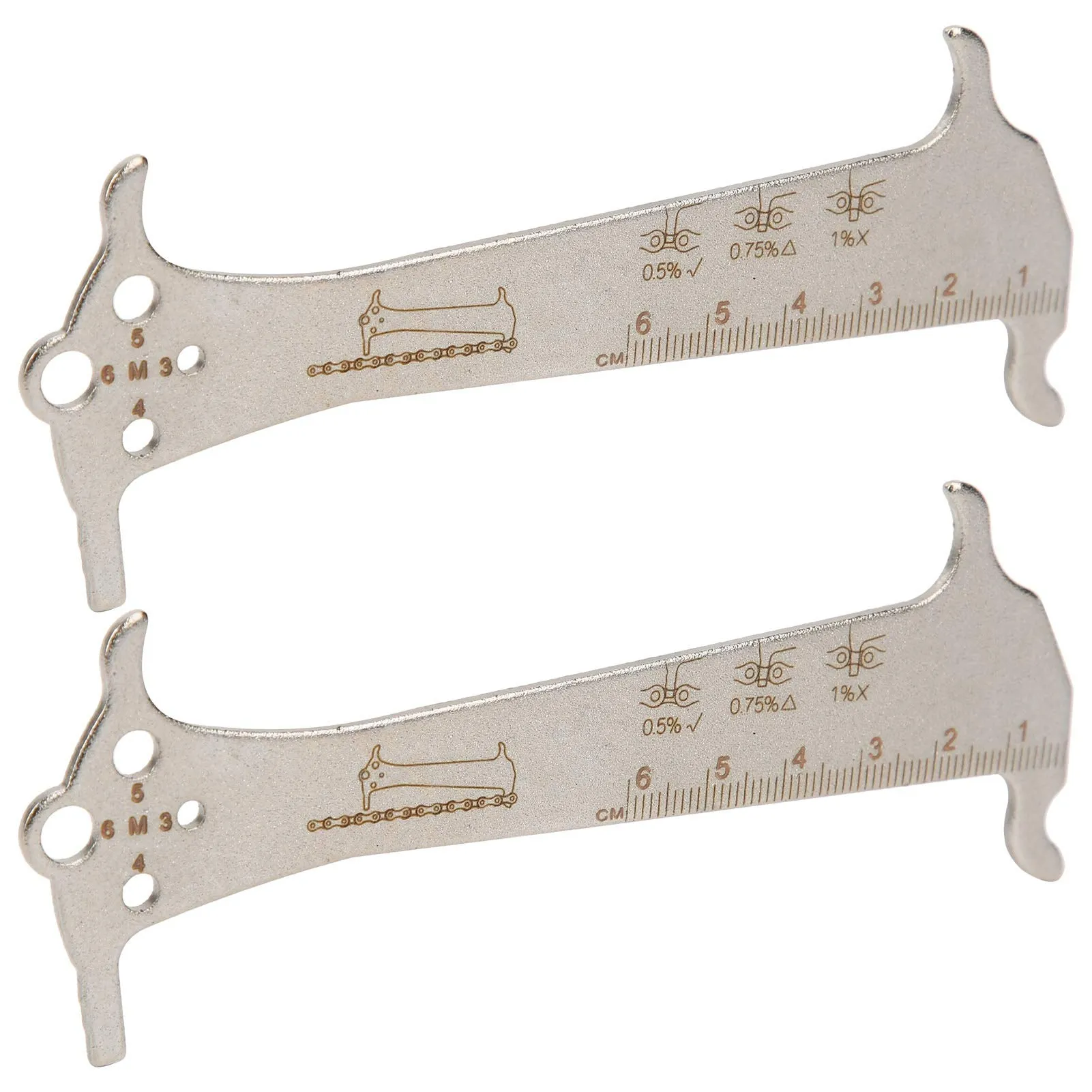 Bike Chain Wear Indicator Tool - 3-in-1 Stainless Steel Checker for Shimano SRAM KMC (2pcs)