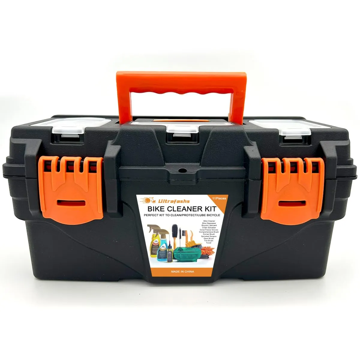 Bike Cleaner Kit - 12-Piece Set with Degreaser, Lube, Chain Scrubber, and Brushes for All Bikes