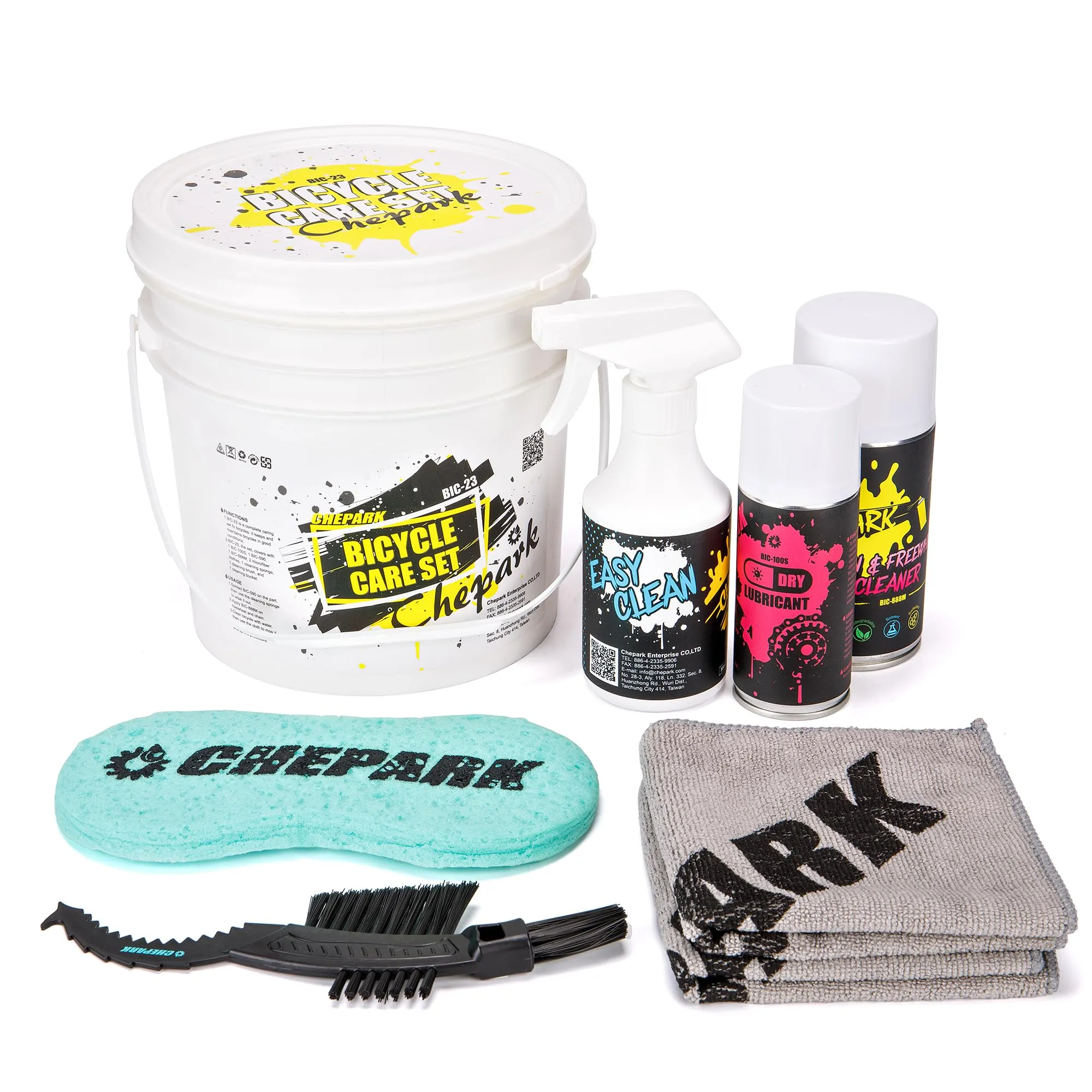 Bike Cleaning Kit - 6 in 1 Essential Set for Mountain, Road & Gravel Bikes with Degreaser, Lubricant