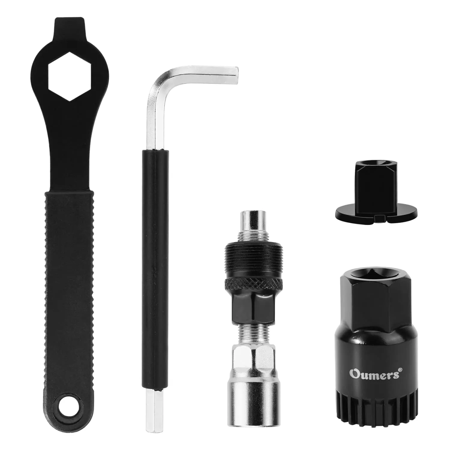 Bike Crank Puller Tool Set with Bottom Bracket Remover, Allen Wrench, Square Head for Easy Repairs