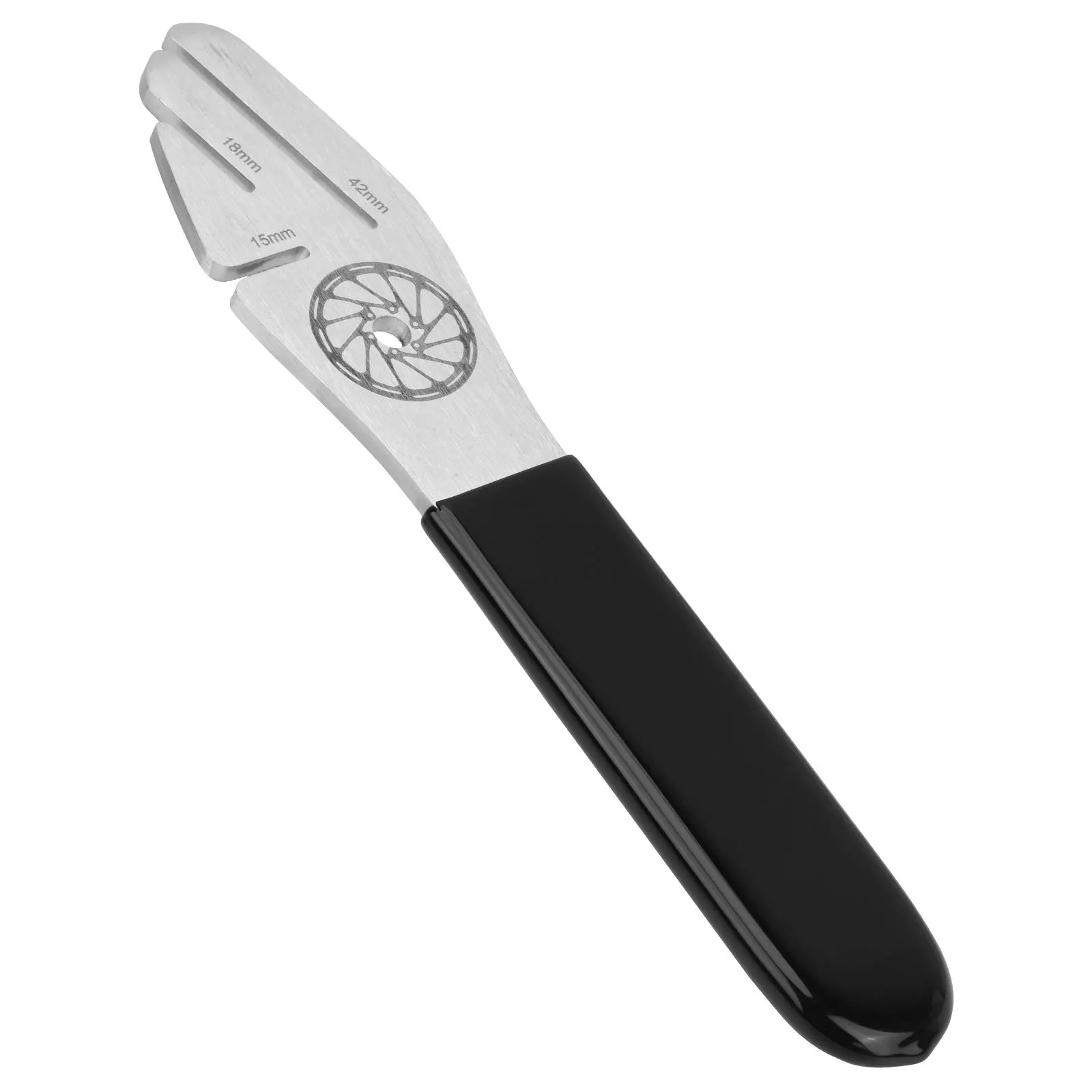 Bike Disc Rotor Alignment Tool - Premium Steel Wrench with 3 Openings & Coated Handle