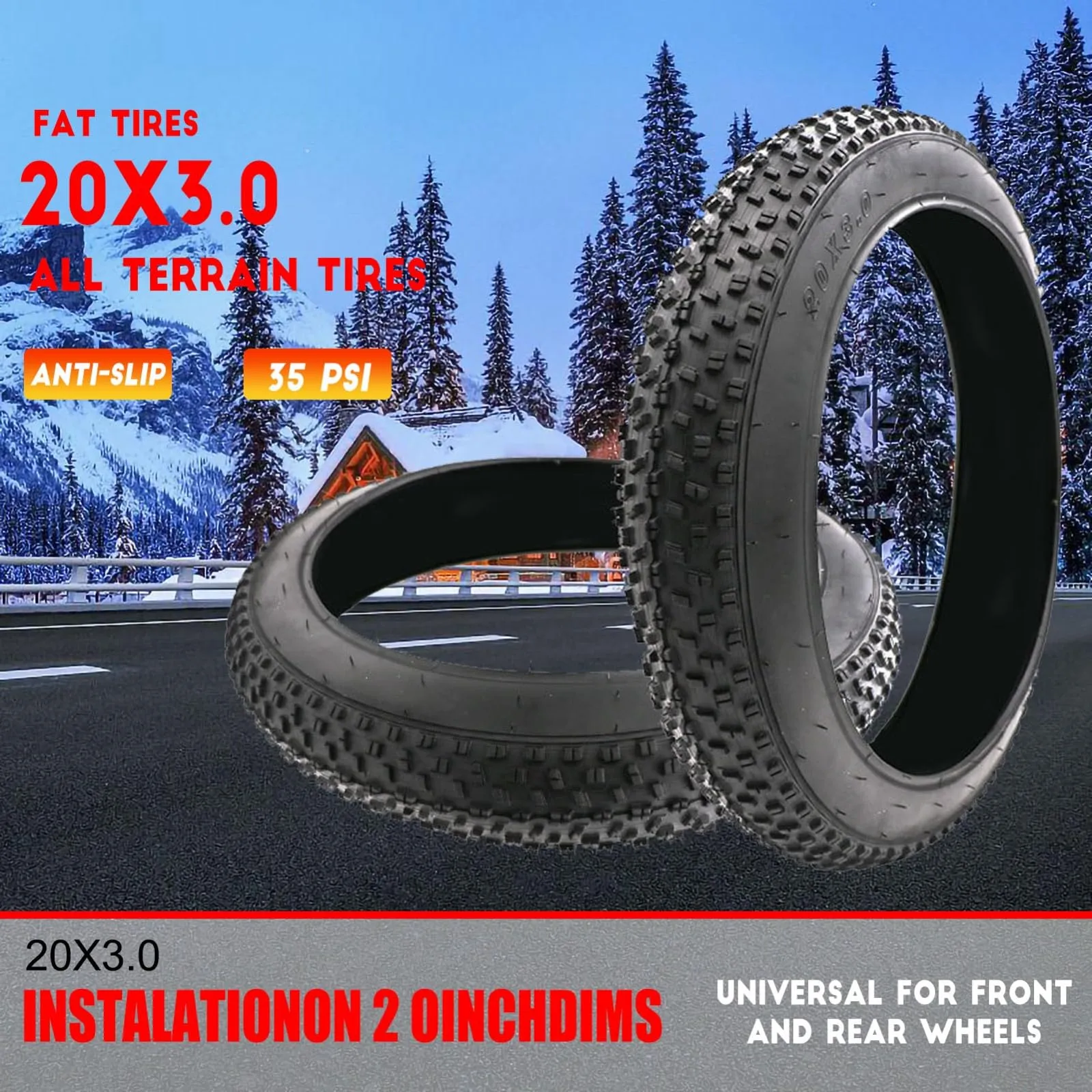20' All-Terrain Fat Tires for E-Bikes & Mountain Bikes