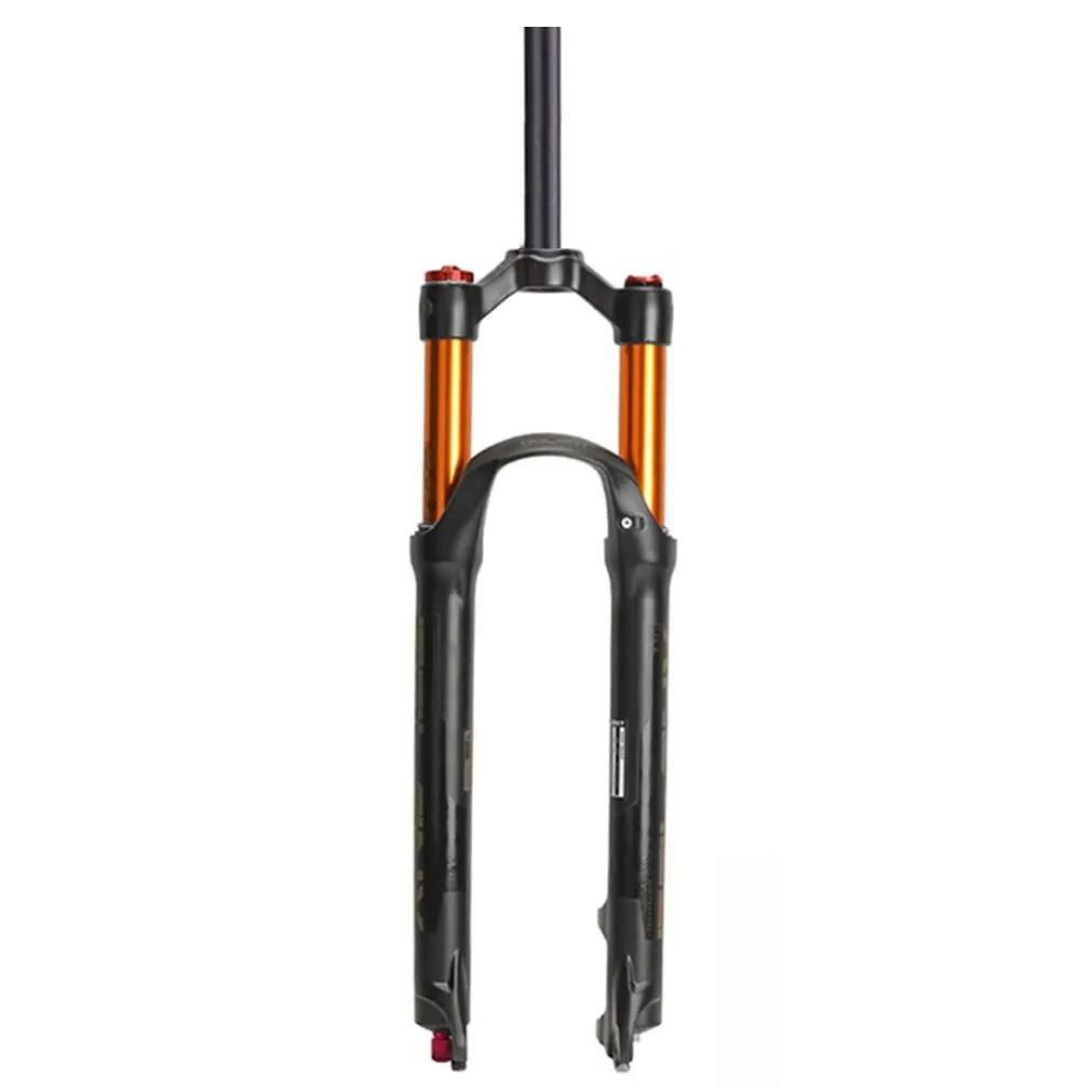 Bike Fork Air Suspension 26/27.5/29 Inch, Manual Lockout, Rebound Adjust, Gold, Lightweight