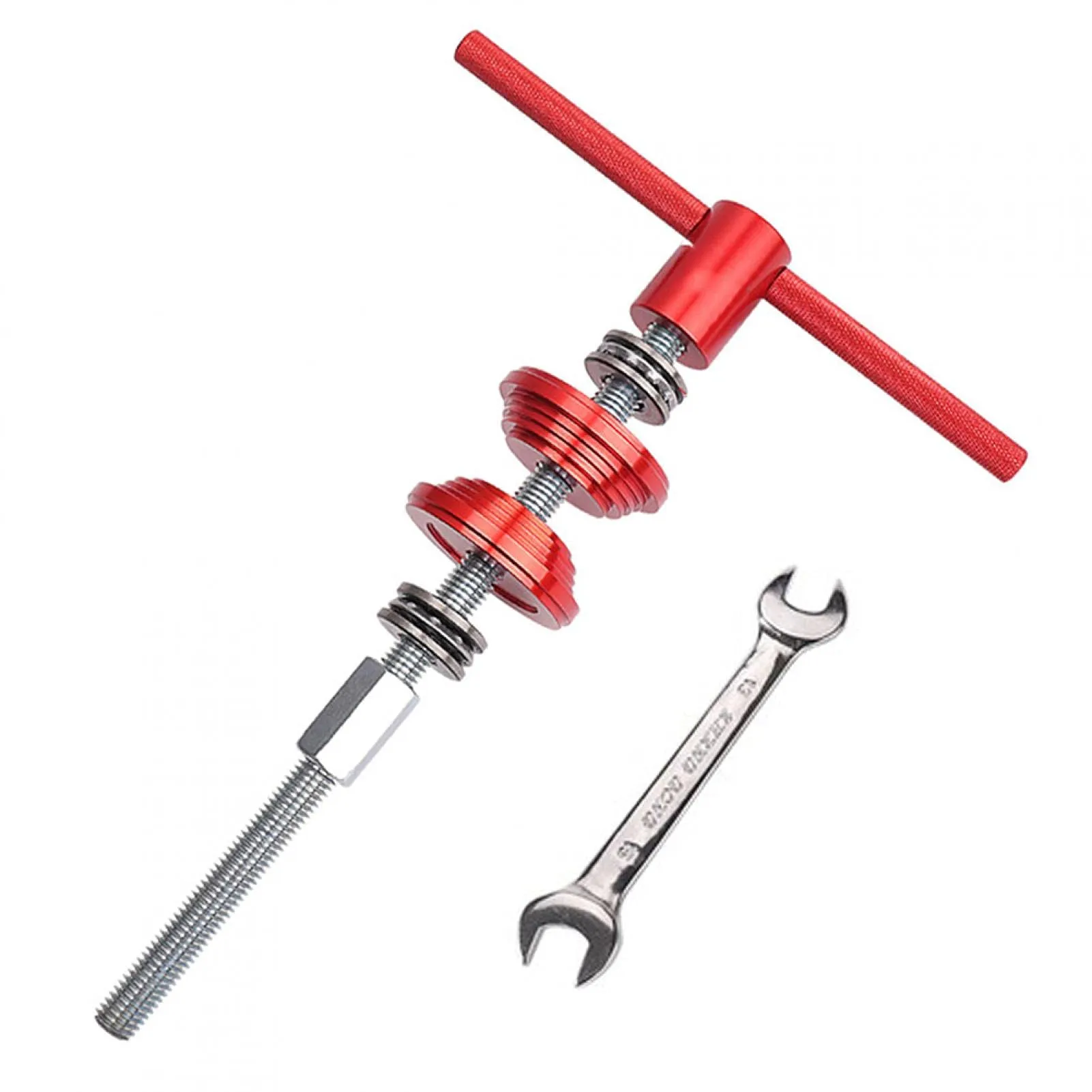 Bike Headset Cup & Bottom Bracket Press Tool Set with Wrench - Universal Installation Accessory (Red)