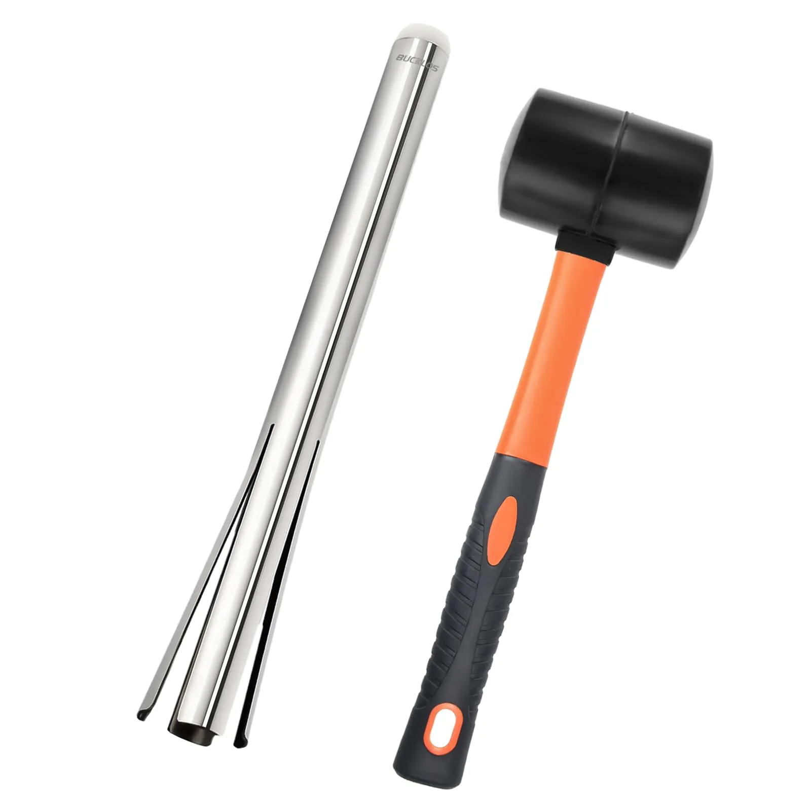 Bike Headset Cup Removal Tool with Rubber Hammer - Durable Stainless Steel for 1/8, 1-1/4, 1-1/2 inch