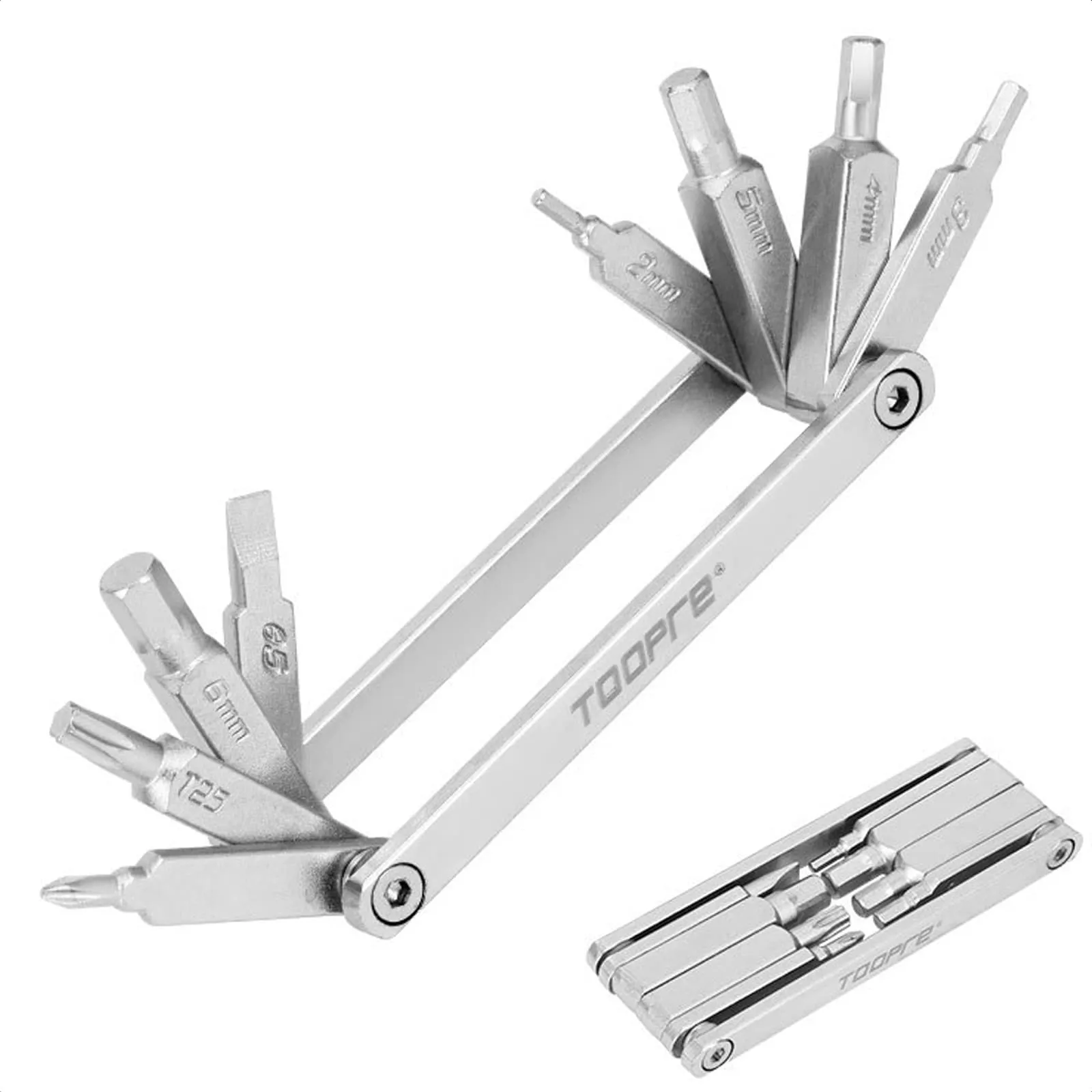 Bike Multi-Tool Mini Kit - 8 in 1 Lightweight Stainless Steel Tool for Mountain & Road Bikes