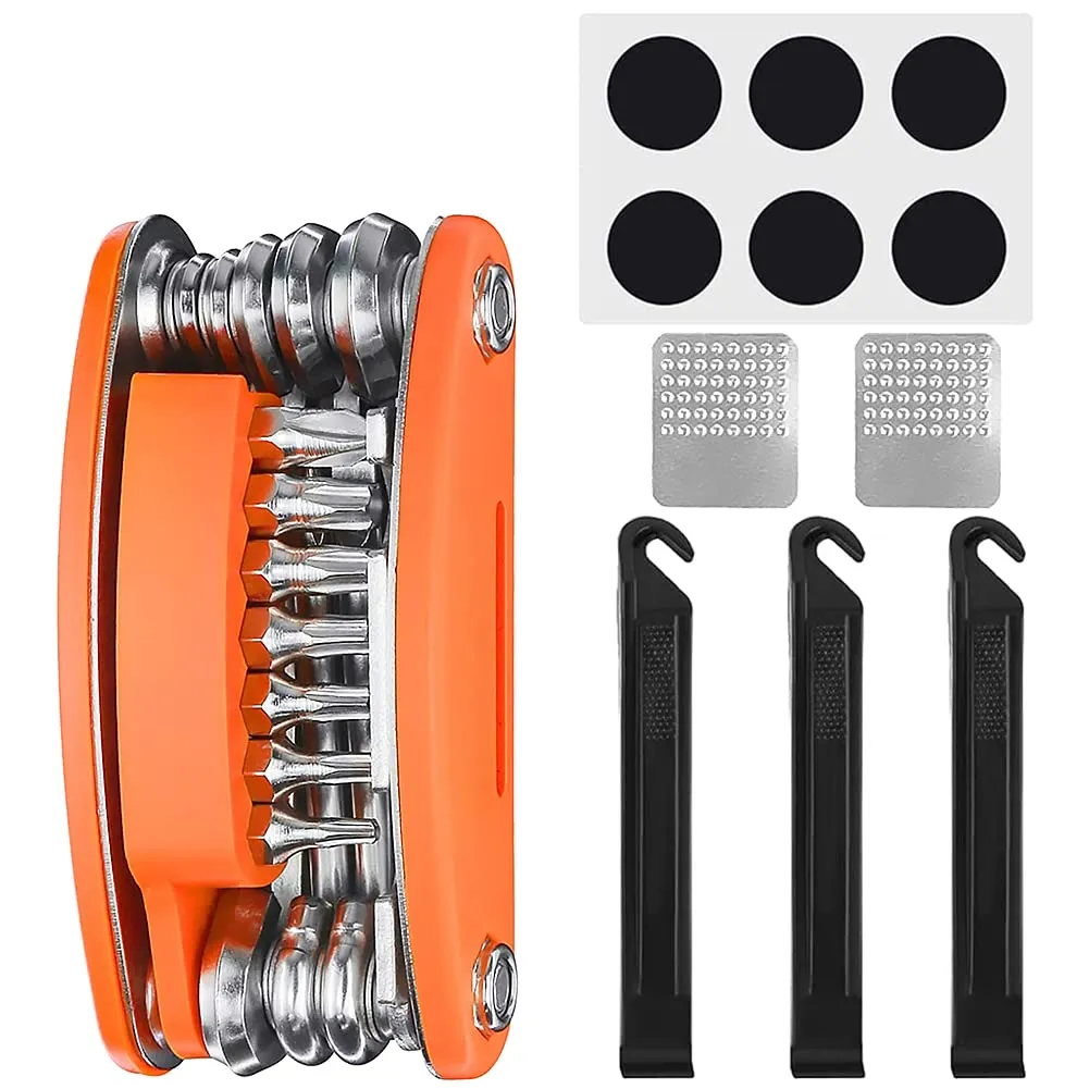 Bike Multi Tool Kit 20 in 1 Carbon Steel, Portable Collapsible Repair Tool for Bicycles