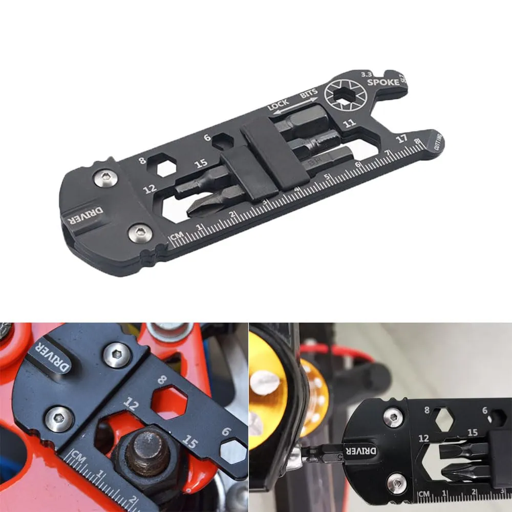 Bike Multitool Repair Tool Kit 24 in 1 - Portable, Lightweight Steel Cycling Emergency Tool