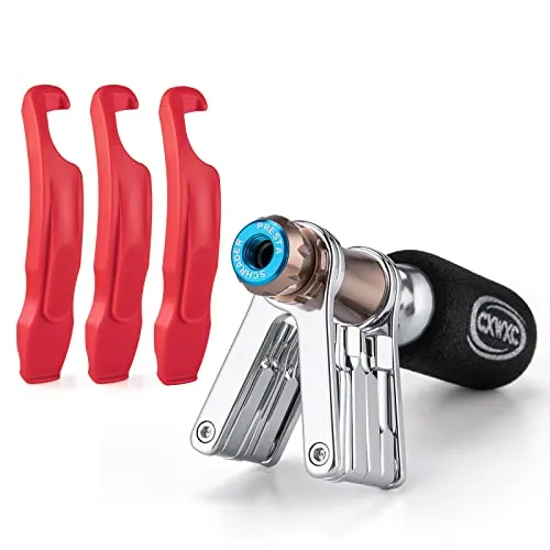 Bike Multitool with CO2 Inflator & Tire Levers - Portable Repair Kit for Road & Mountain Bikes