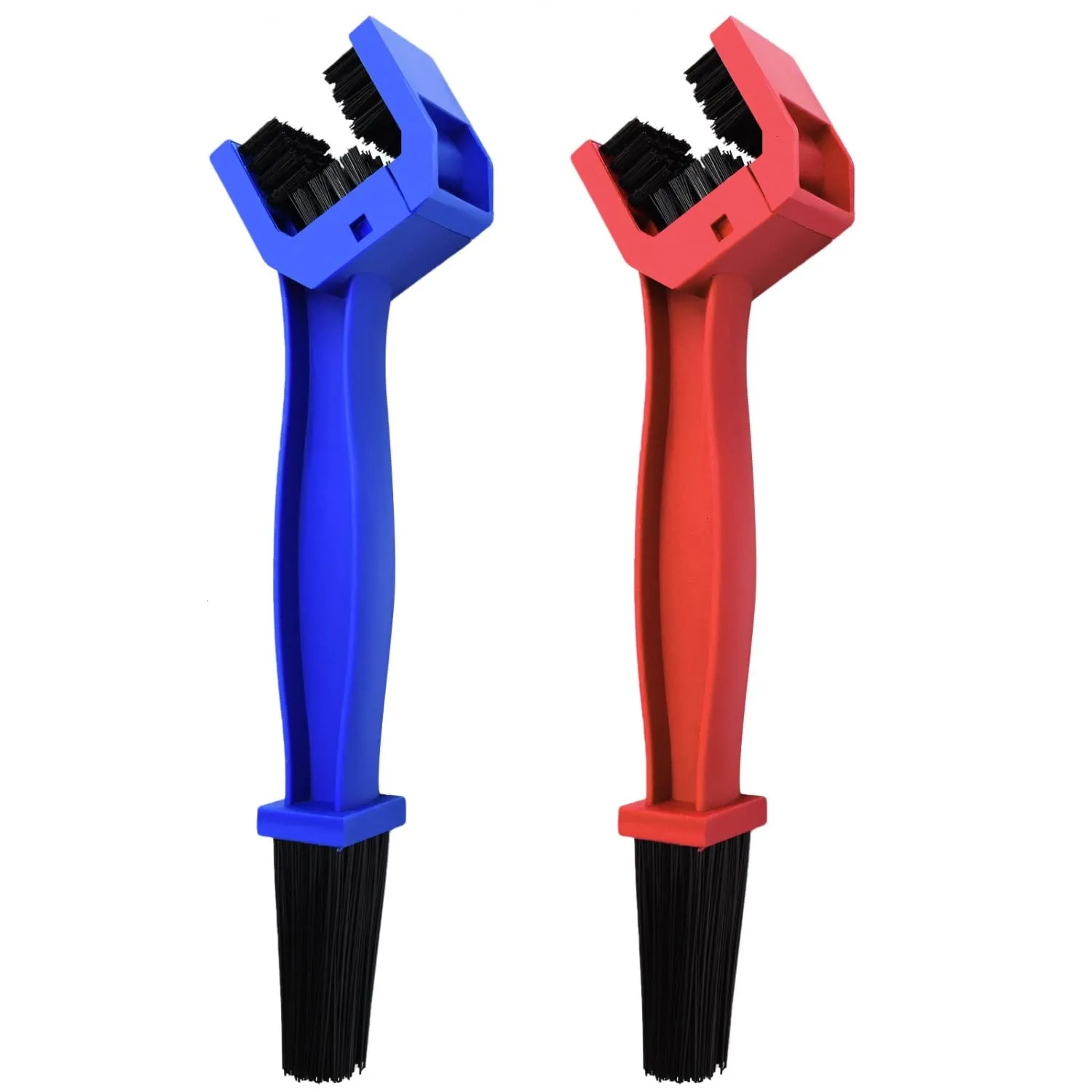 Bike or Motorcycle Chain Washer Cleaning Brush Set - 2 Pcs Blue and Red by WEFOO