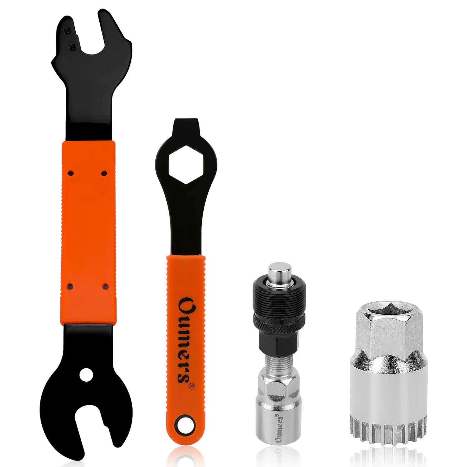 Bike Pedal Wrench Set - Crank Extractor, Bottom Bracket Remover & 16mm Spanner - 4 PCS