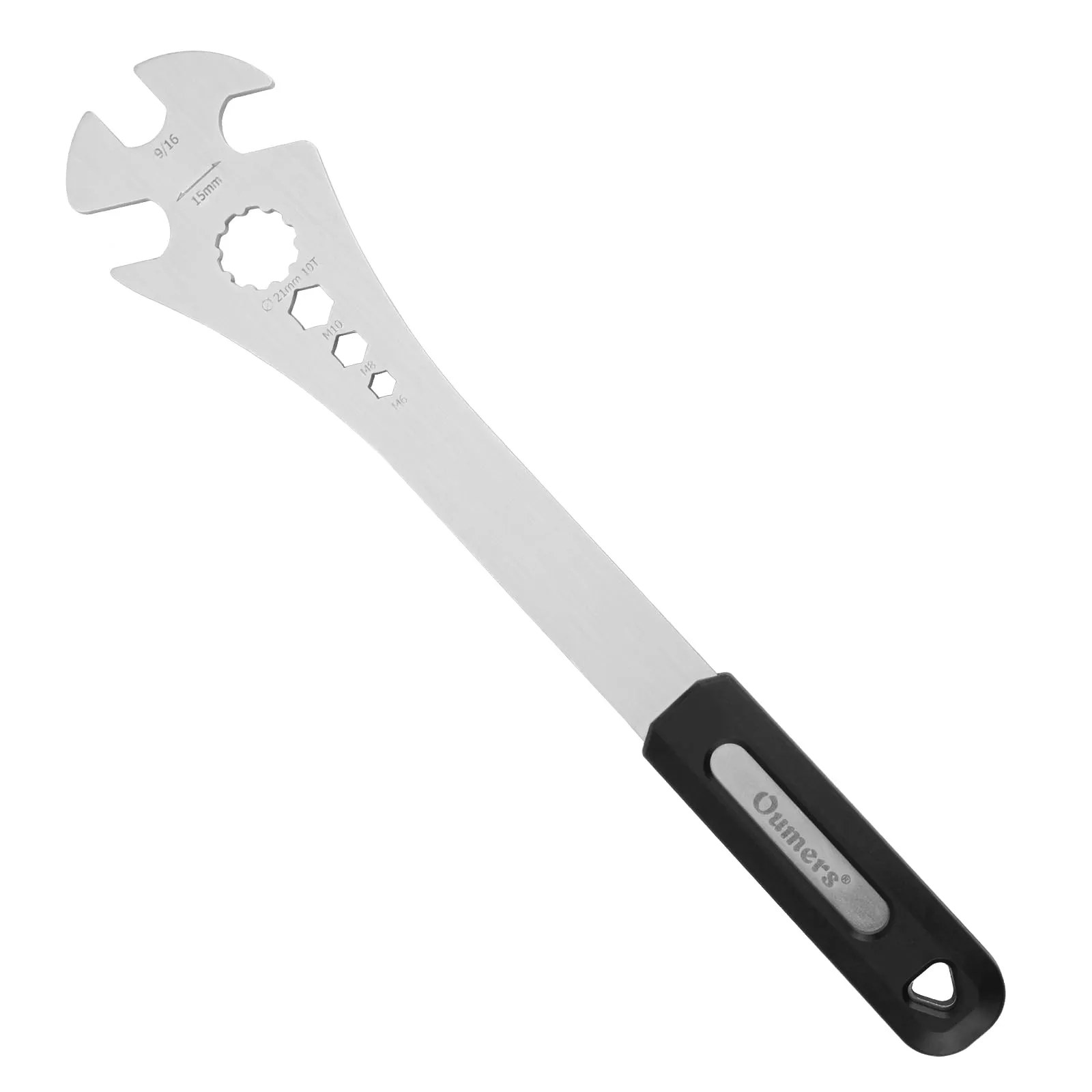 Bike Pedal Wrench with Extra Long Handle, Multi-use 15mm & 9/16 Spanner, Hexagon Hole Tool