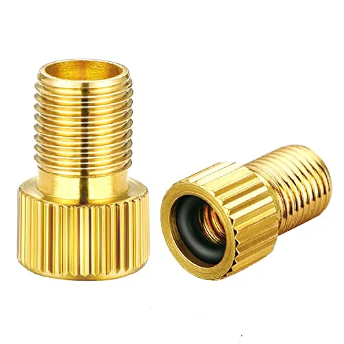 Bike Presta Valve Adapter - Convert Presta to Schrader, Durable Brass, 5 Pack for All Bikes
