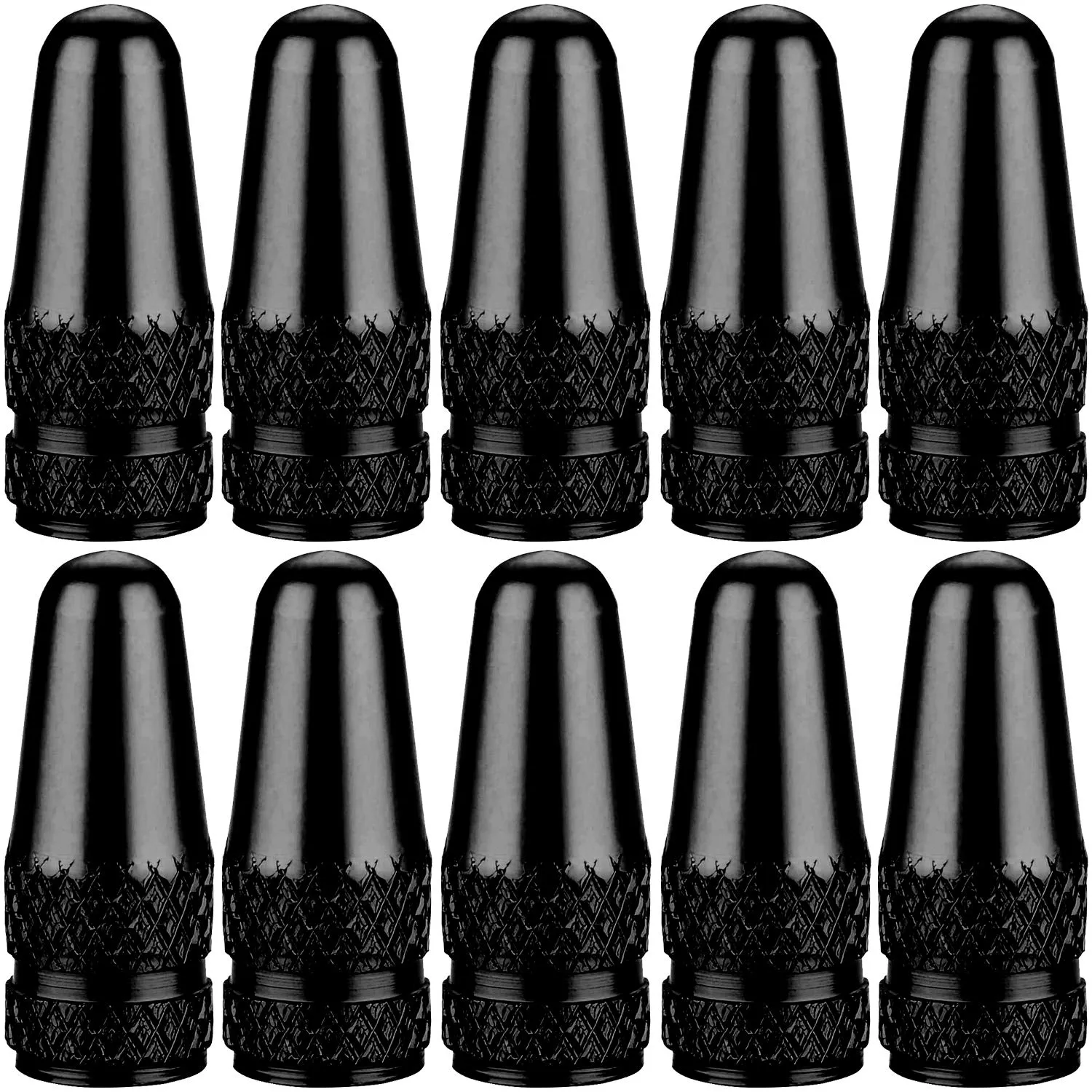 Bike Presta Valve Stem Caps 10 Pack - Chrome Anodized Aluminum Dust Caps for MTB & Road Bikes