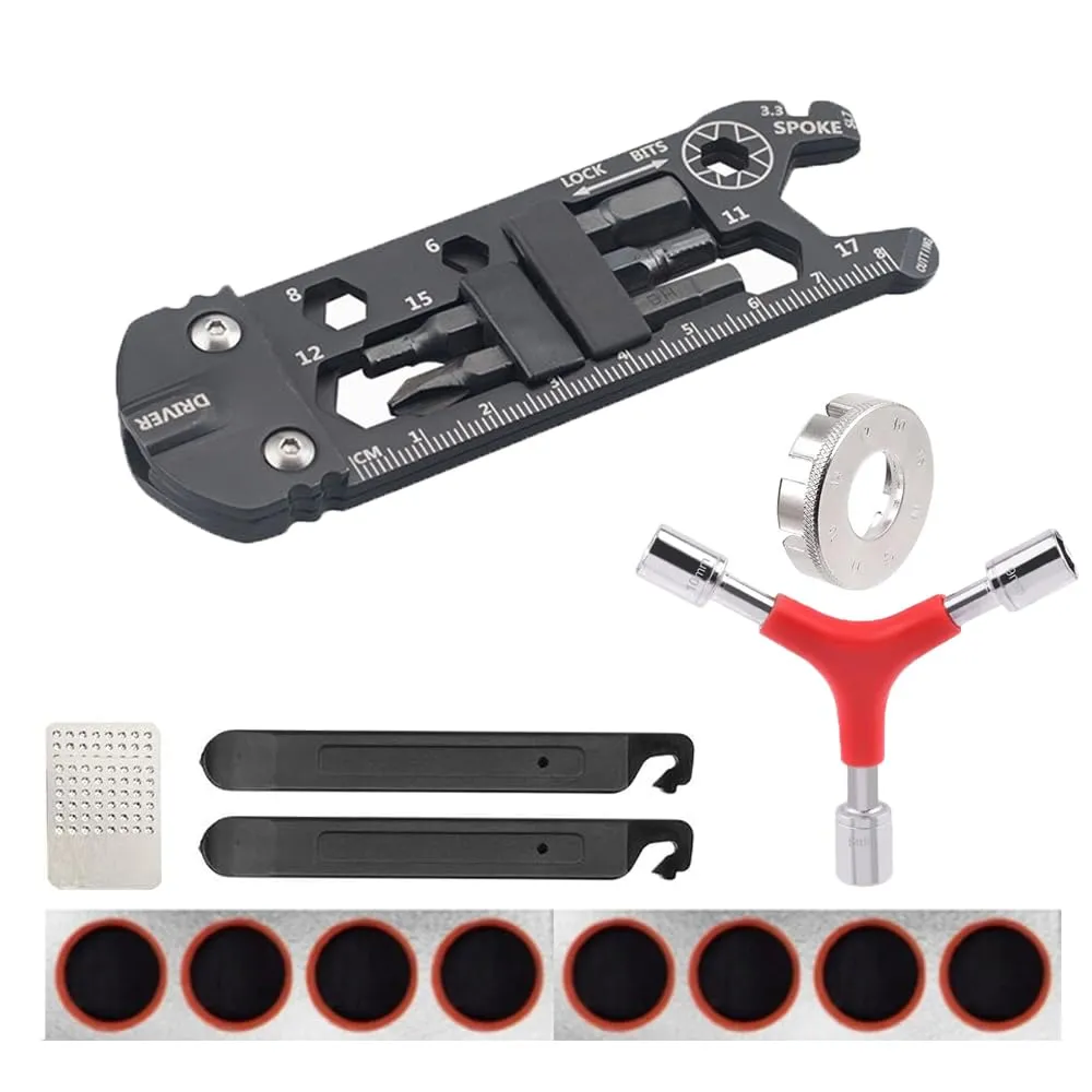 Bike Repair Kit 24-in-1 Multi-Function Wrench Portable Tool for Camping, Travel & Cycling