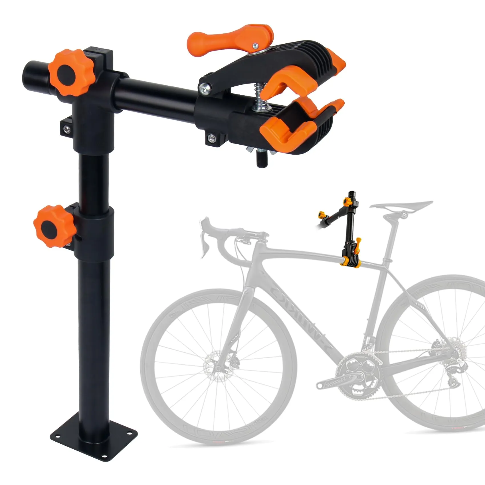 Bike Repair Stand Wall Mount Rack Adjustable for Mountain & Road Bikes, Durable & Space-Saving