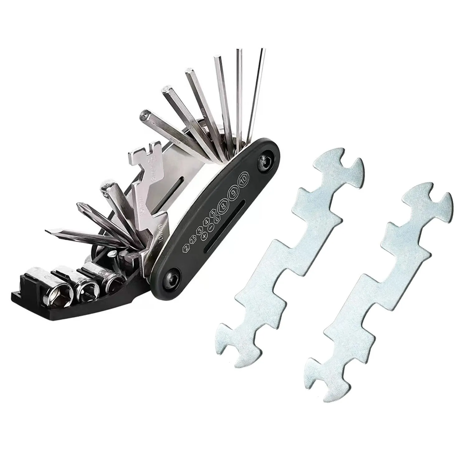 Bike Repair Tool Kit 16 in 1 - Portable Multitool with Wrench for Road & Mountain Bikes