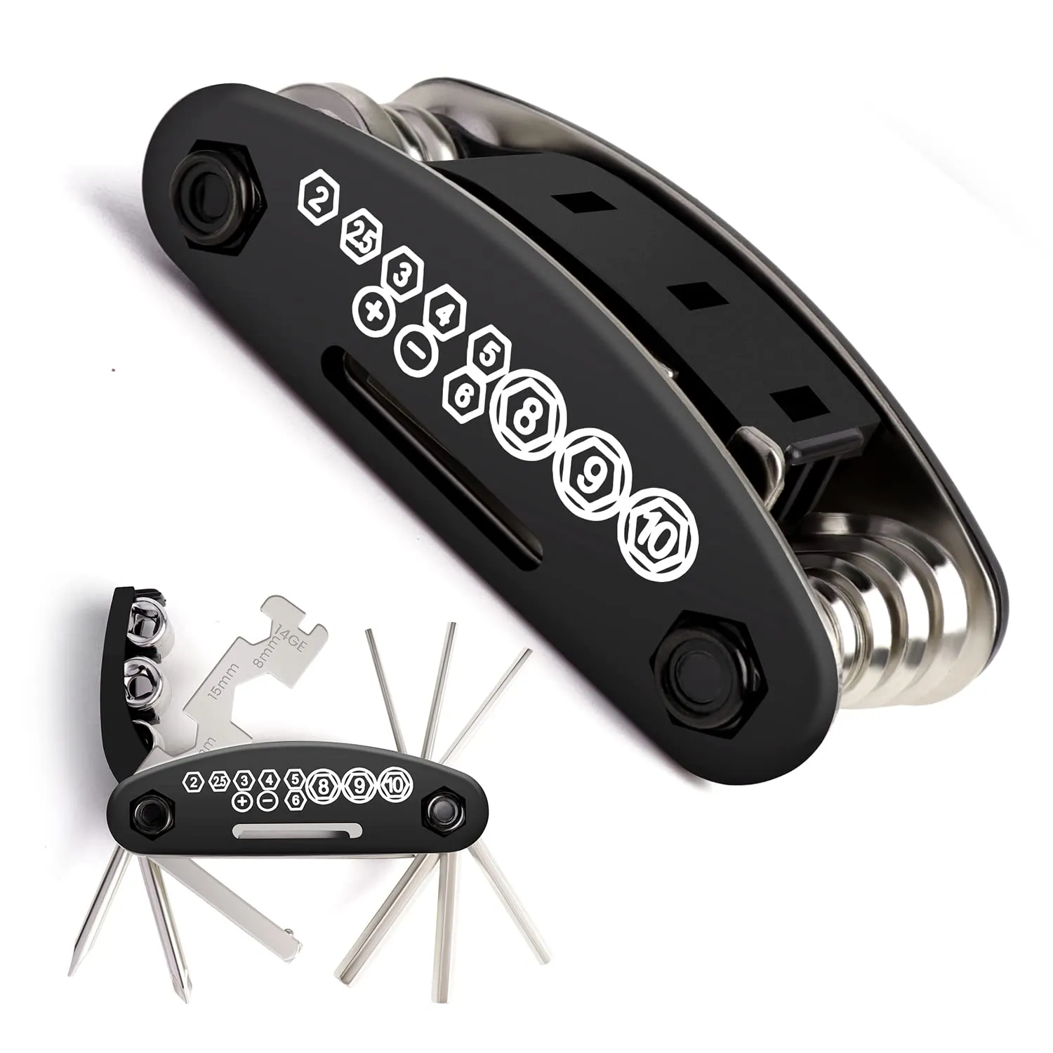 Bike Repair Tool Kit 16 in 1 Portable Multitool for Mountain & Road Bikes, Compact Design