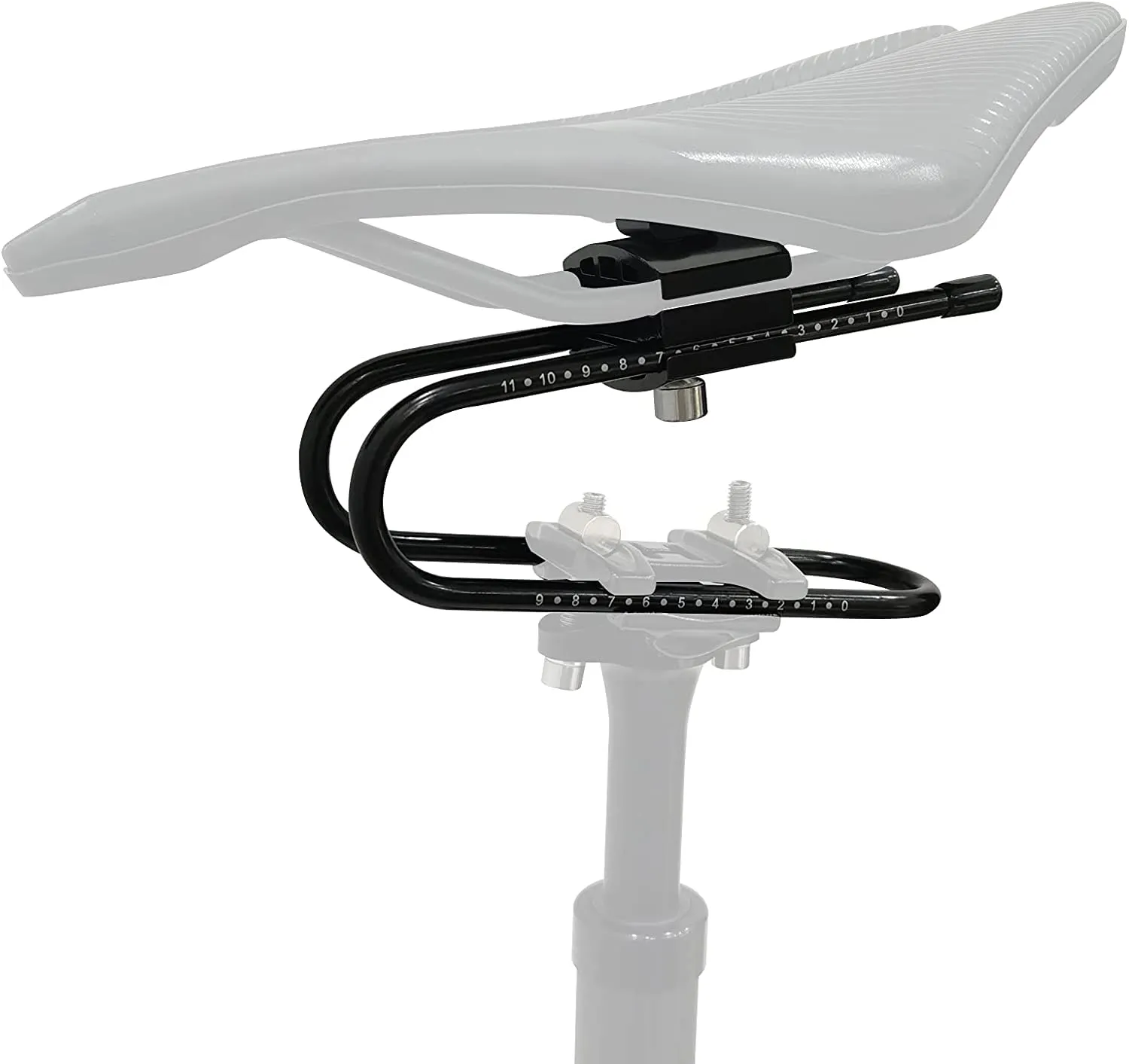 Bike Saddle Suspension Spring Steel Shock Absorber for MTB & Road Bikes (Black, Adjustable)