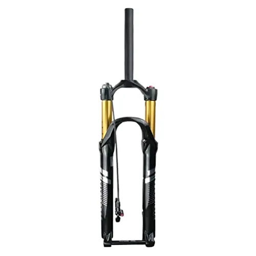 Bike Suspension Fork 26/27.5/29 - 100mm Travel, Gold, 15mm Thru Axle, Rebound Adjust, Remote Lockout