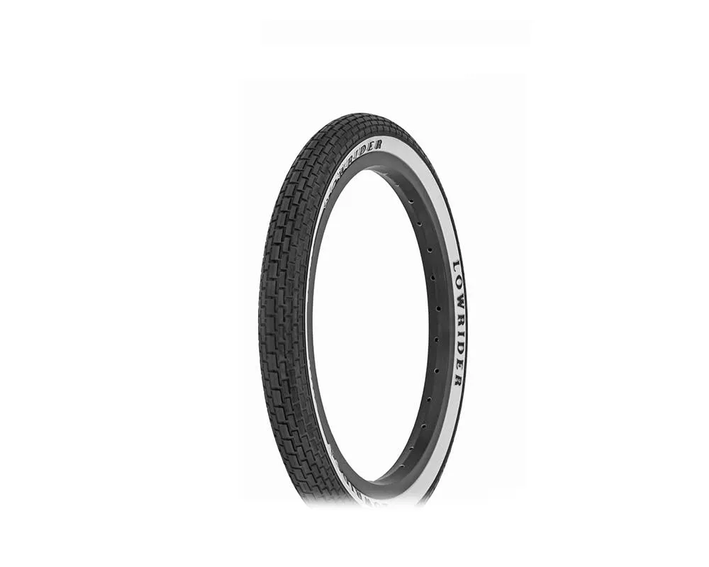 Bike Tire Duro 16 x 1.75 Black/White Side Wall Lowrider Raised Letter HF-120A