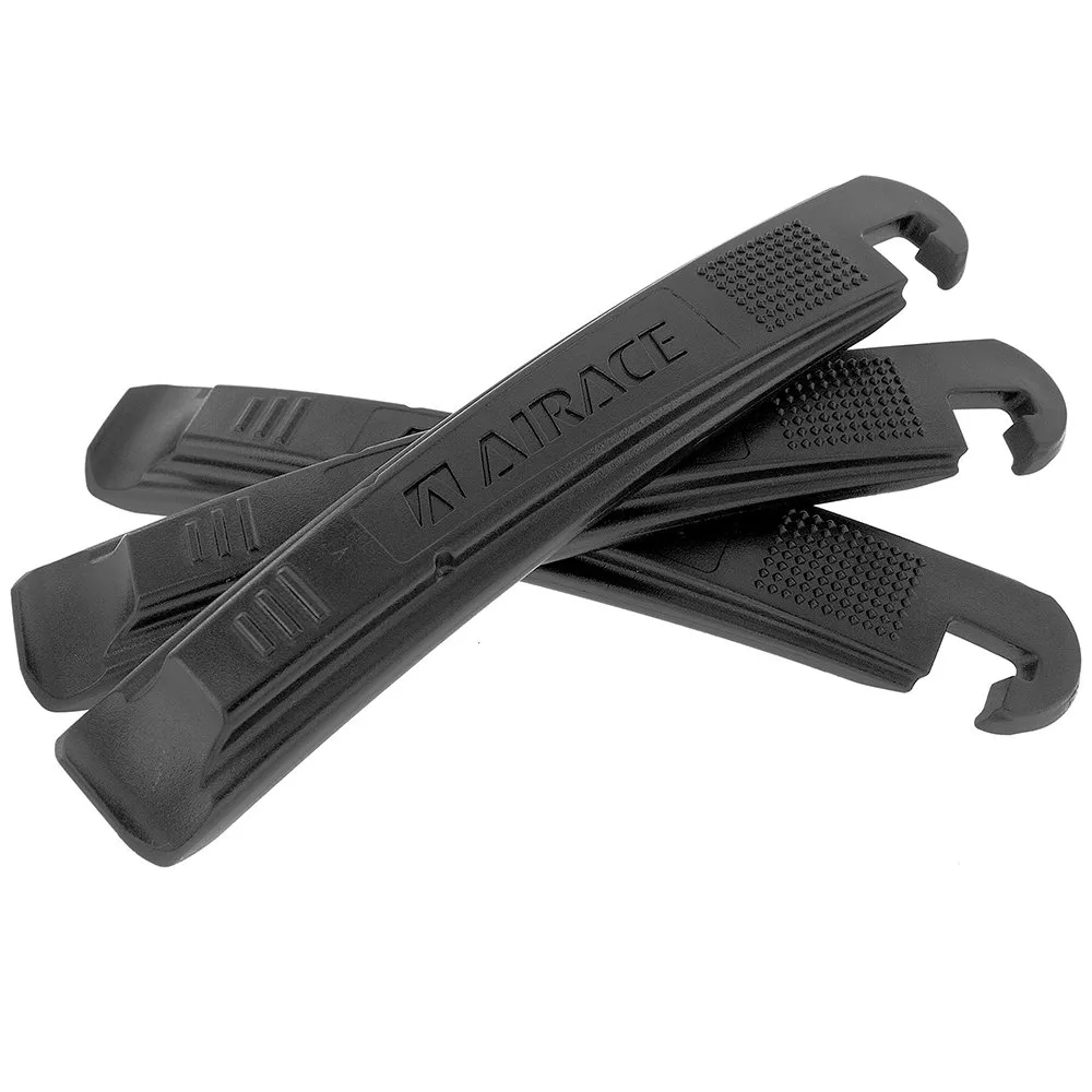 Bike Tire Lever Set - Airace Ergonomic Levers for Quick Bicycle Tube Repair - Black, Set of 3