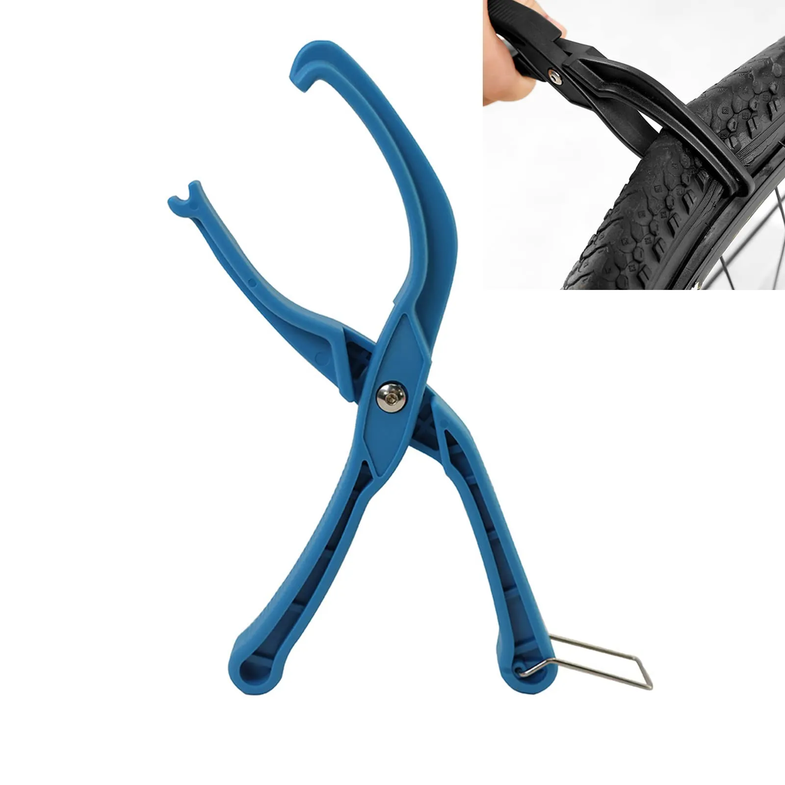 Bike Tire Pliers Rim Protector Tool for Road & Mountain Bikes (Blue) - Durable, Ergonomic, Anti-Skid Design