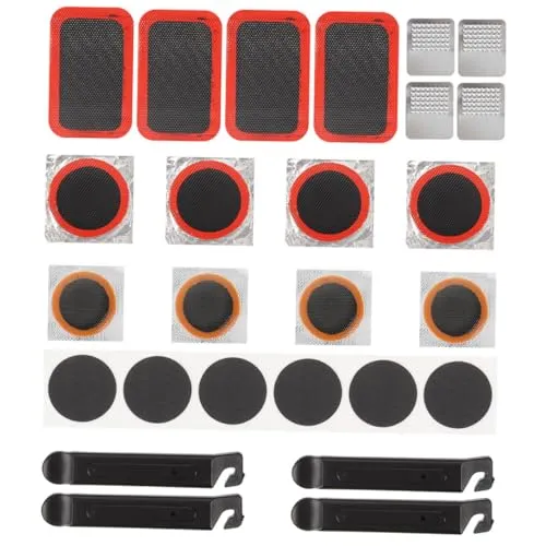 Bike Tire Repair Kit - Portable Patch Kit with Metal Rasp & Levers for Quick Bicycle Repairs