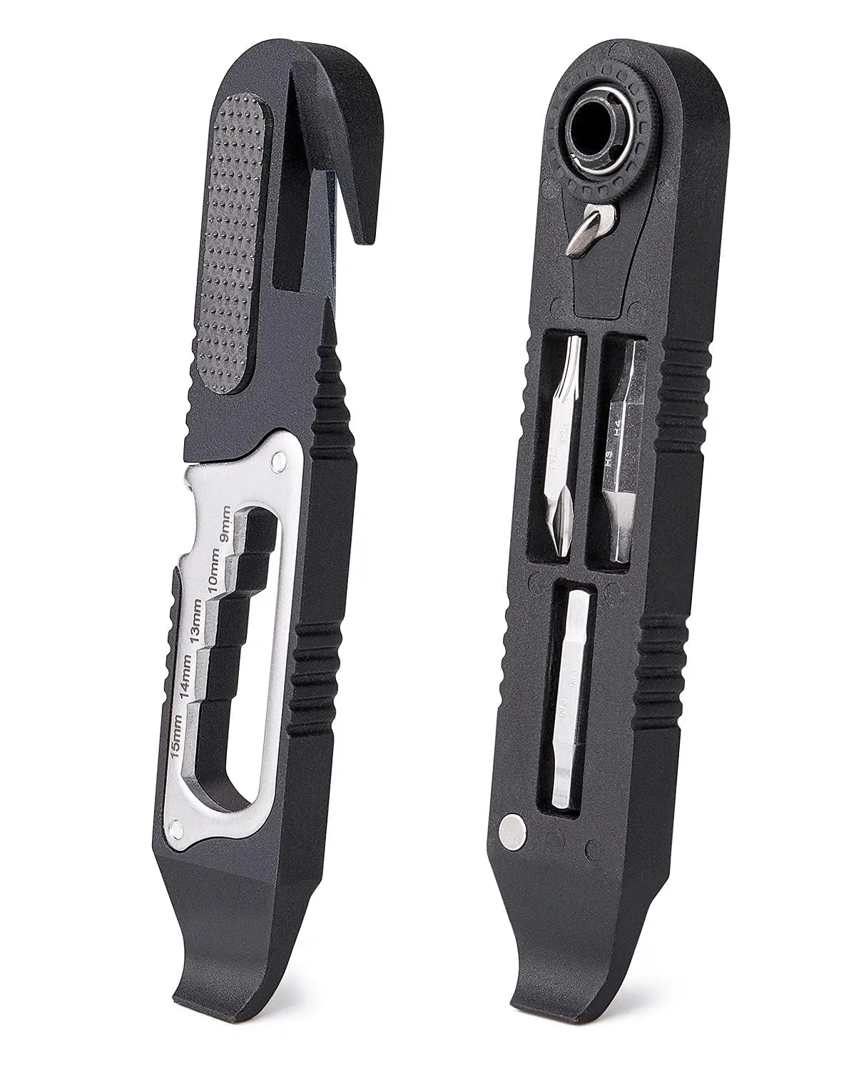 Bike Tire Repair Kit & Mini Ratchet Wrench - 14-in-1 Tool for MTB/Road Bicycle, Compact & Durable