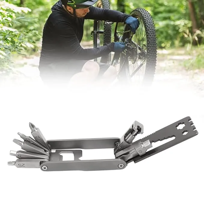 Bike Tool Kit - 17-in-1 Multi-Function Portable Repair Tool for Home, Camping, and Outdoor Use