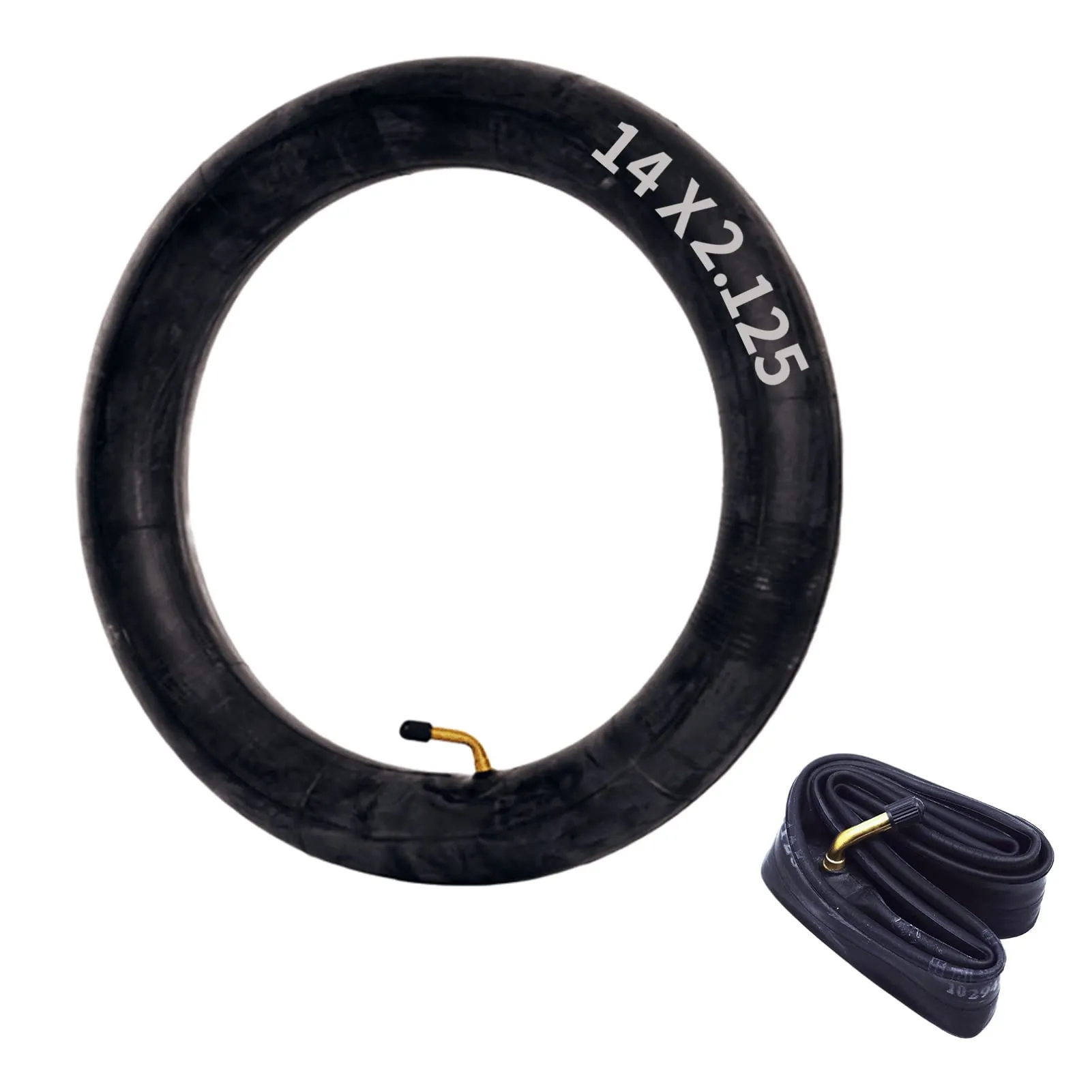 Bike Tube 14x2.125 for E-Bikes - Durable Rubber Inner Tube with Metal Valve for Electric Scooters