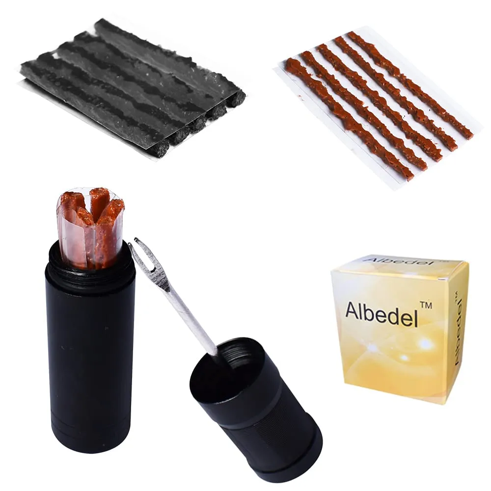Bike Tubeless Tire Repair Kit with 15 Strips for MTB and Road Bicycles - Quick Fix Tool by Albedel