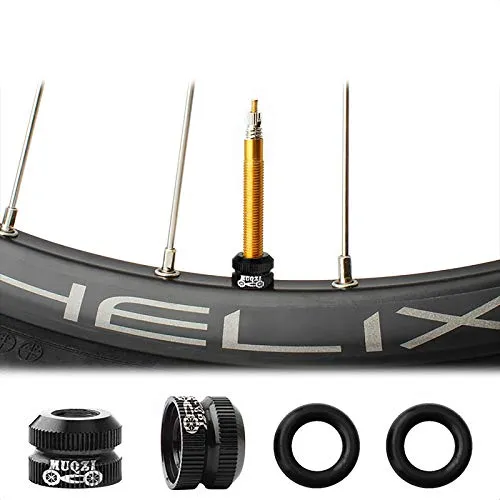 Bike Vacuum Tire Valve Nut - Presta Valve Accessories for Mountain and Road Bicycles - Black