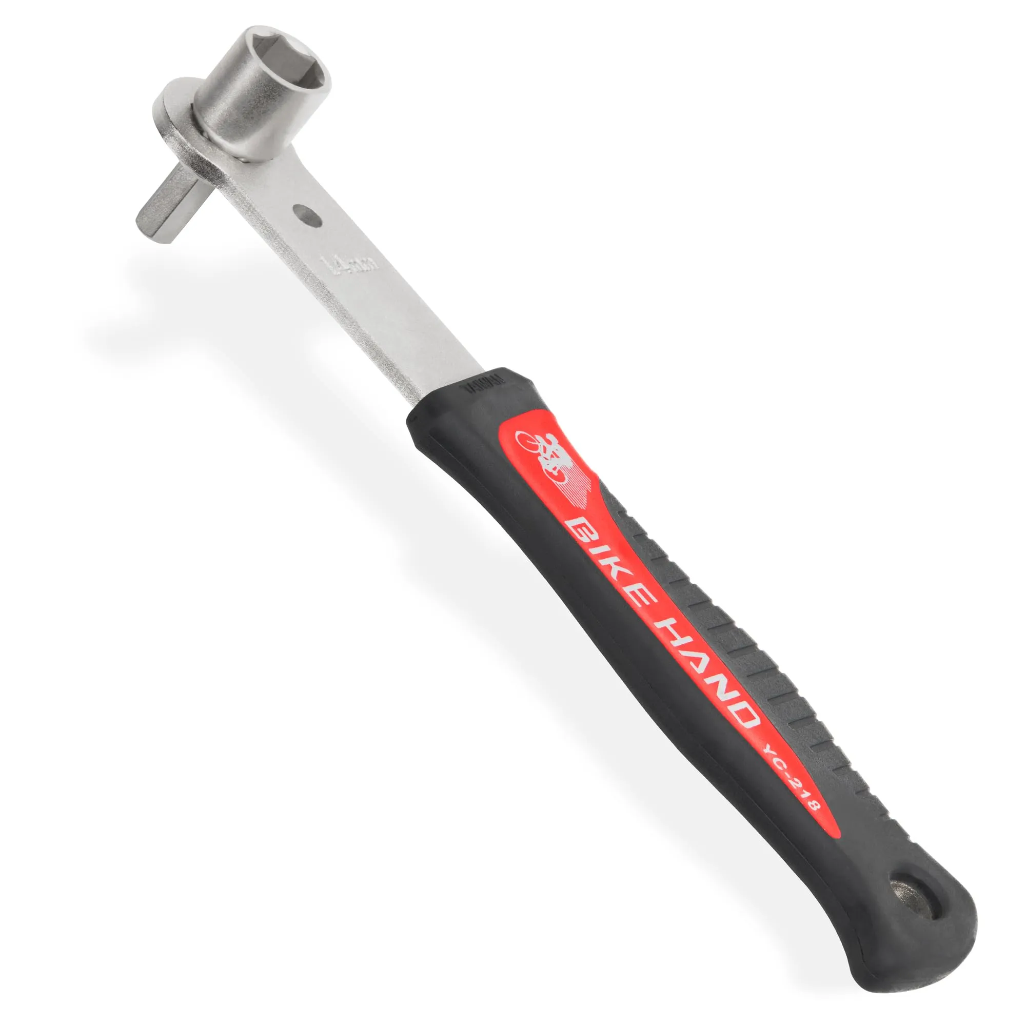 BIKEHAND Bike Bicycle Crank Bolt Wrench with 14mm Socket & 8mm Hex Wrench - Extra Long Handle