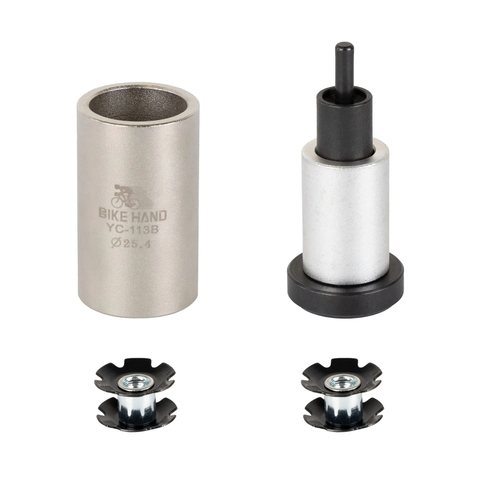 BIKEHAND Bike Bicycle Star Nut Setting Tool for 1' Threadless Fork Steerer - Includes 2 Star Nuts