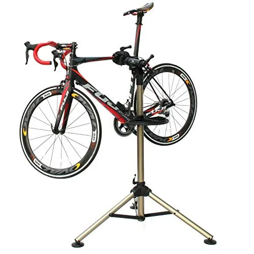 Bikehand Tripod Bike Repair Stand - Portable Aluminum Workstand for Mountain & Road Bikes