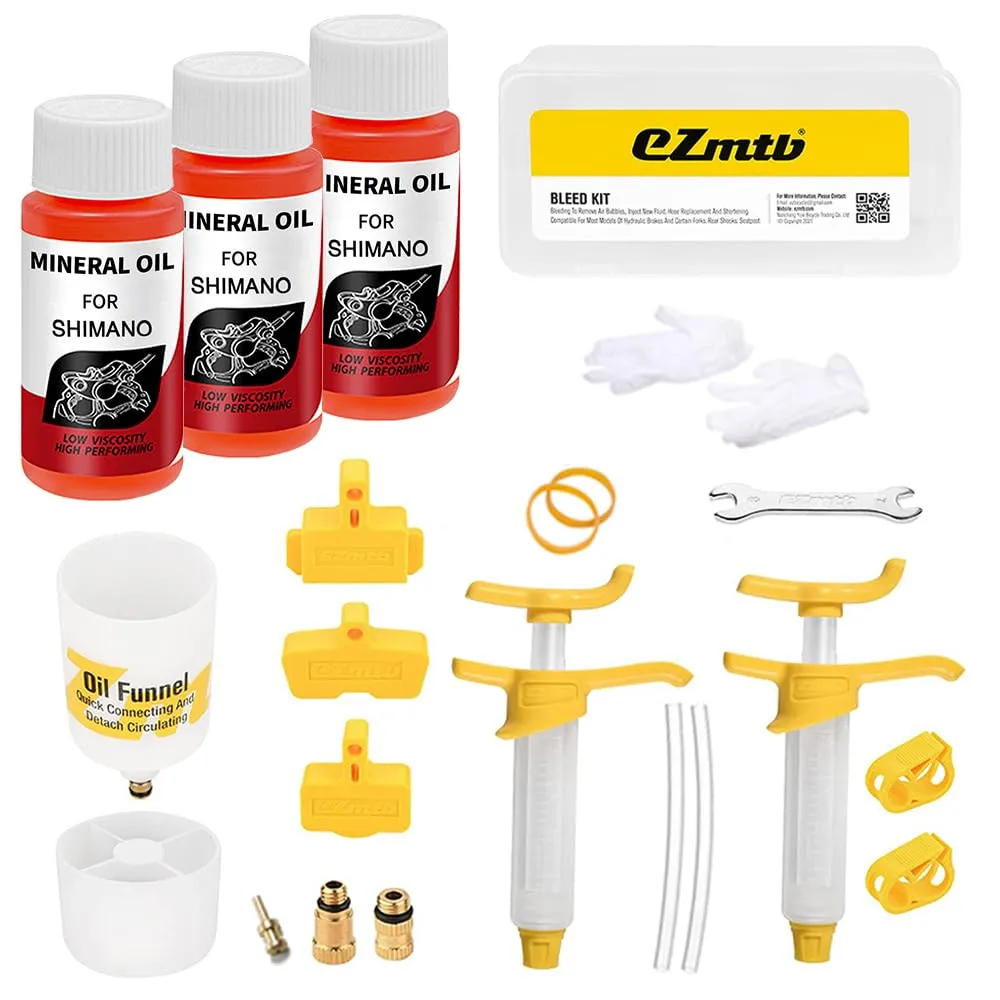 Bleed Kit for Shimano Hydraulic Disc Brakes with 120ml Mineral Oil, Pro Bicycle Brake Service Set