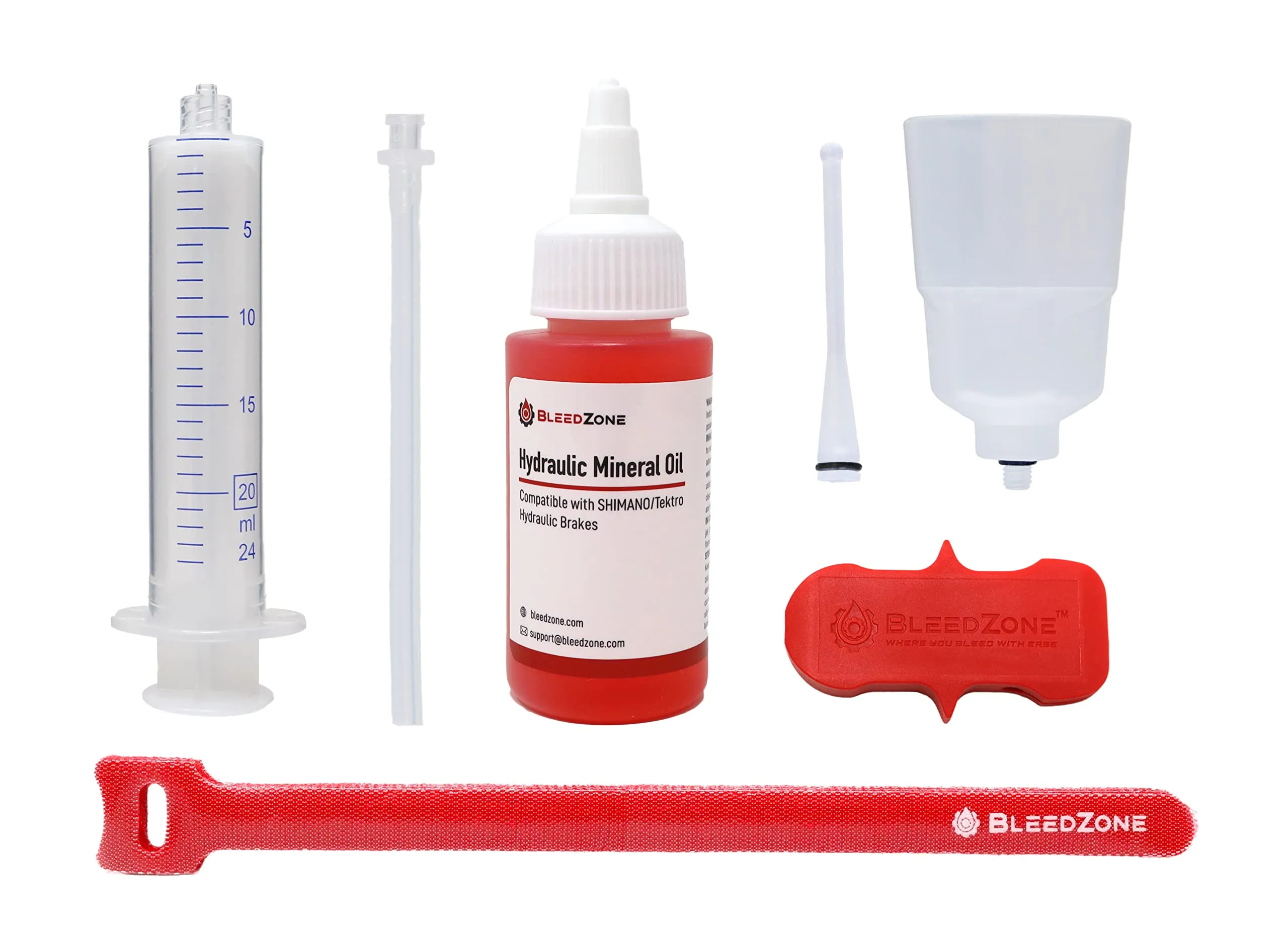 Bleed Kit for Shimano Hydraulic MTB Brakes - 60ml Mineral Oil - Reusable, Secure Hose, Video Guide