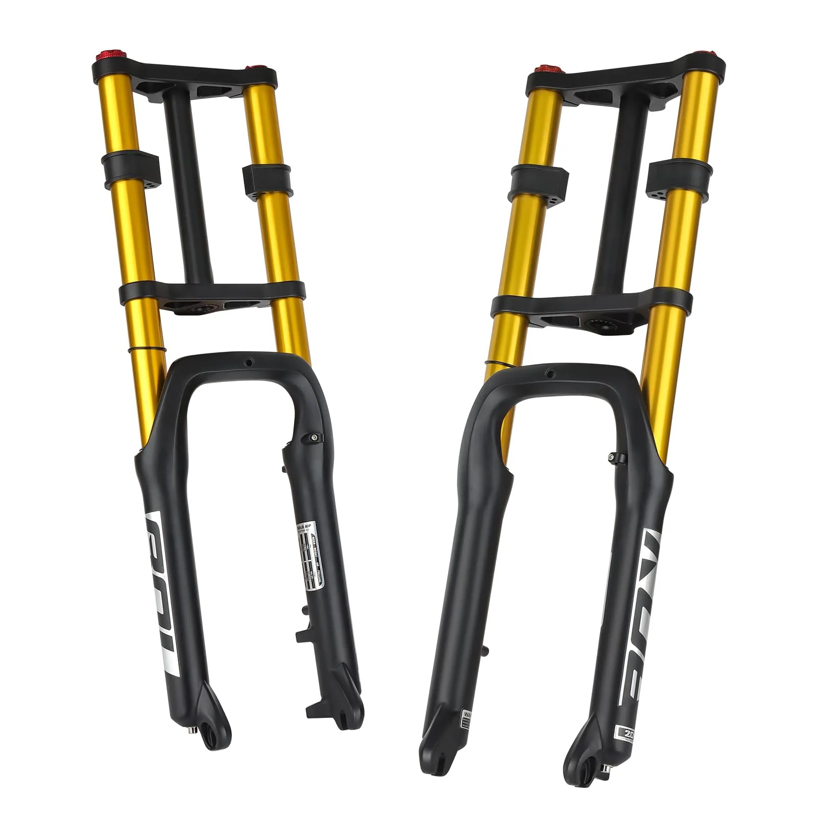 BOLANY 20 Inch Fat Tire Bike Suspension Fork 160mm Travel, 34mm Stanchions, Adjustable Rebound