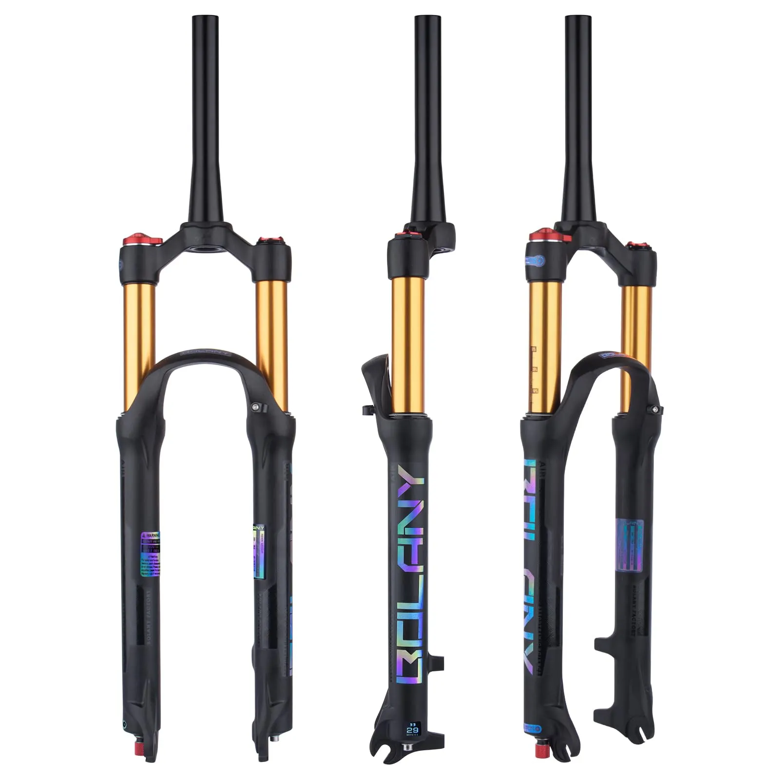 BOLANY 26/27.5/29 MTB Air Suspension Fork with Rebound Adjustment and Locking Mechanism