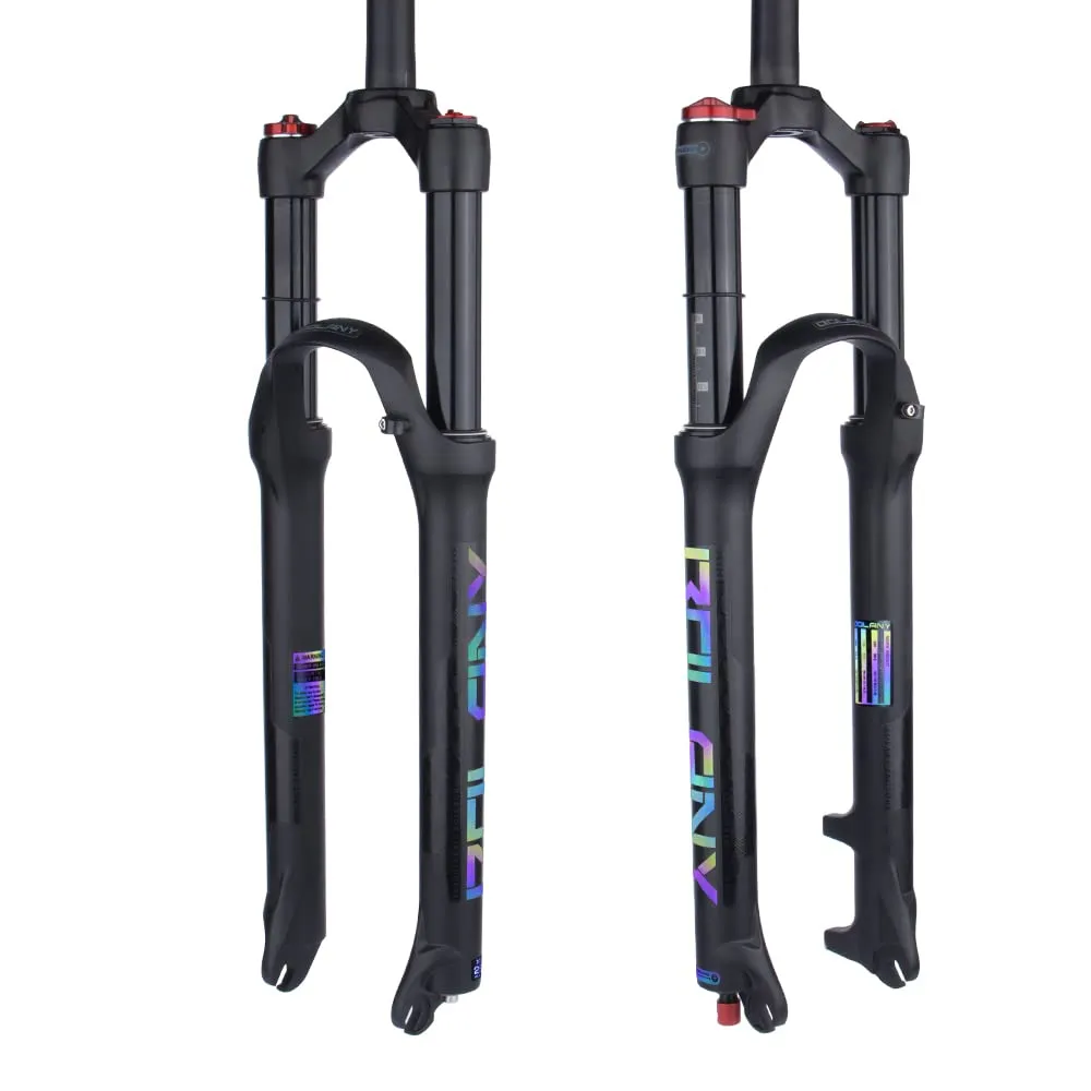 BOLANY Mountain Bike Air Suspension Fork 26/27.5/29' – 100mm Travel, Dual Lockout, Disc Brake