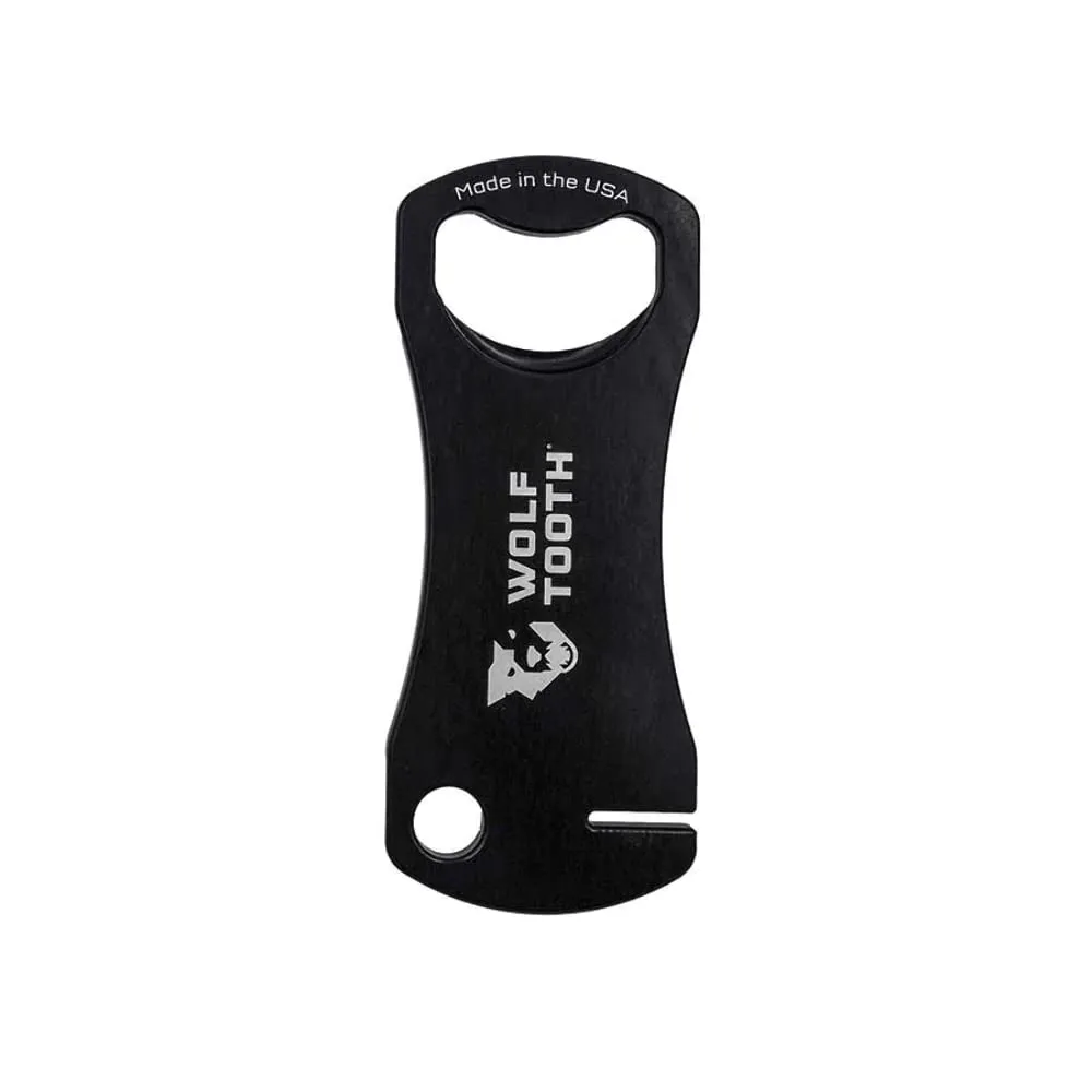 Bottle Opener with Rotor Truing Slot - Black, 7075-T6 Aluminum, Keychain Hole, 1.1 oz