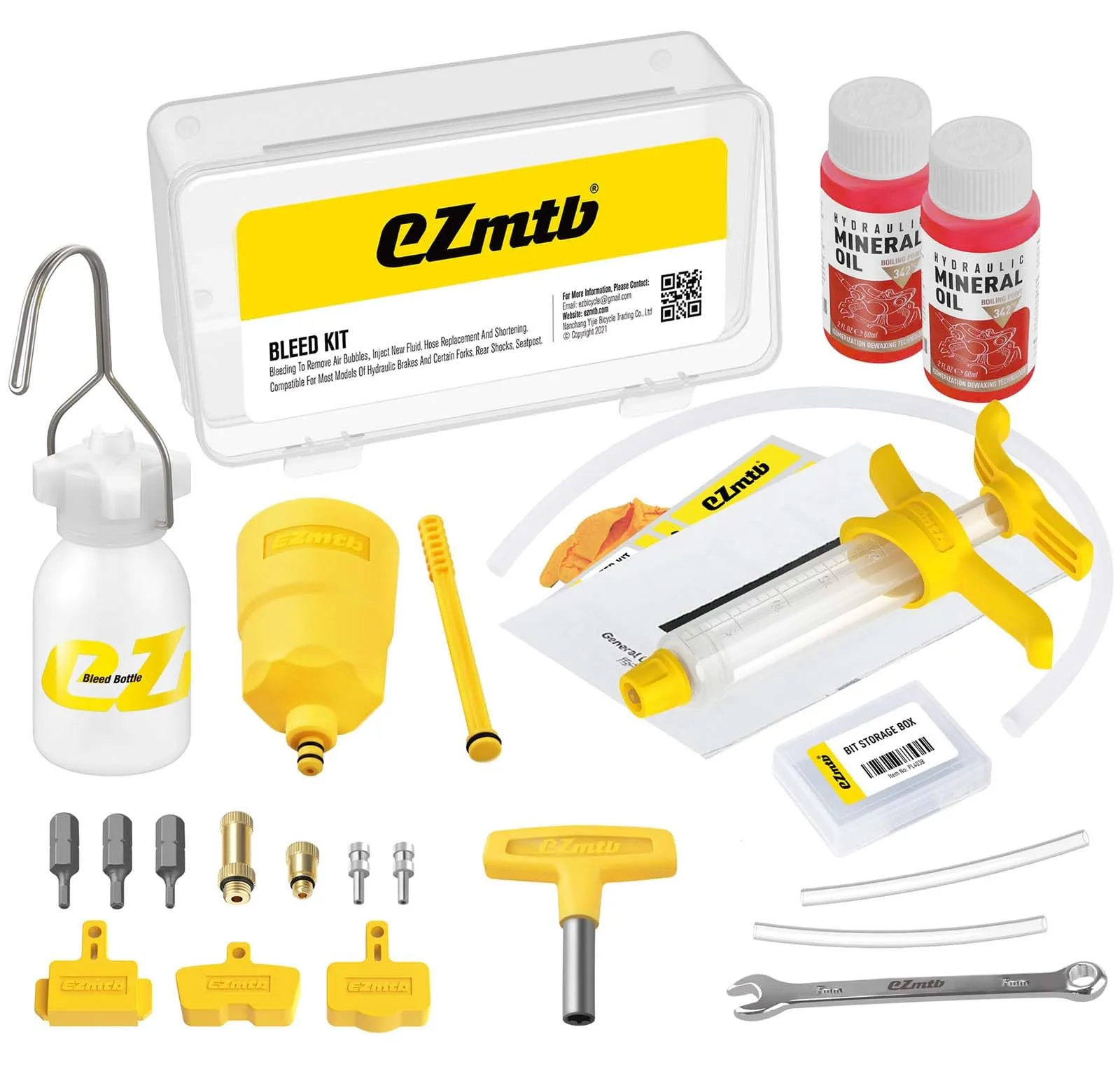Brake Bleed Kit for Shimano Hydraulic Brakes - ROWYOU Brake Fluid Change Kits, 120ml Mineral Oil