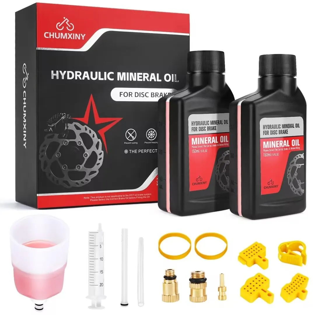 Brake Bleed Kit for SHIMANO Hydraulic Brakes, 300ML Mineral Fluid, Clear Funnel & Manual
