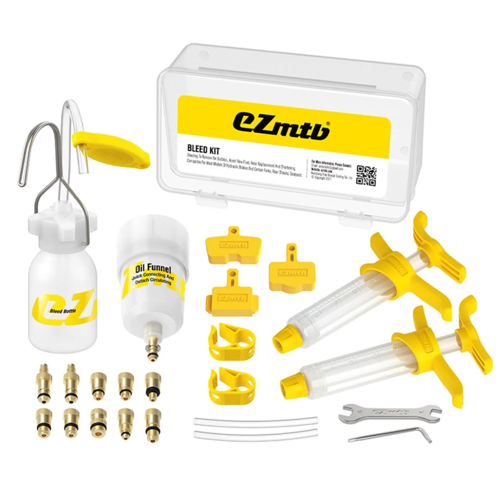 Brake Bleed Kit for Shimano MAGURA TEKTRO SRAM - 2022 STD Metal Joint - Essential Bicycle Tool