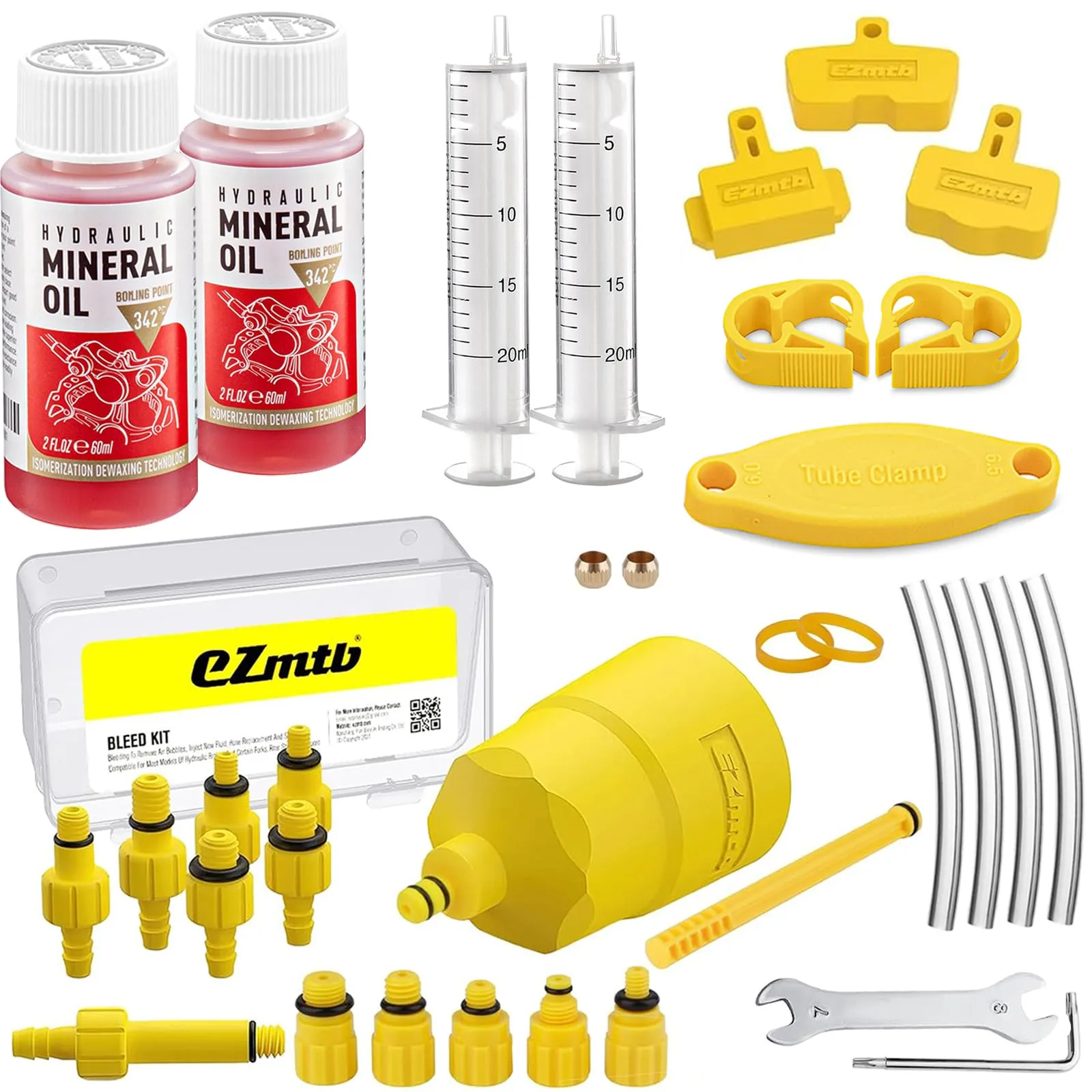 Brake Bleed Kit for SHIMANO TEKTRO TRP Disc Brakes with 120ml Mineral Oil Fluid & Accessories