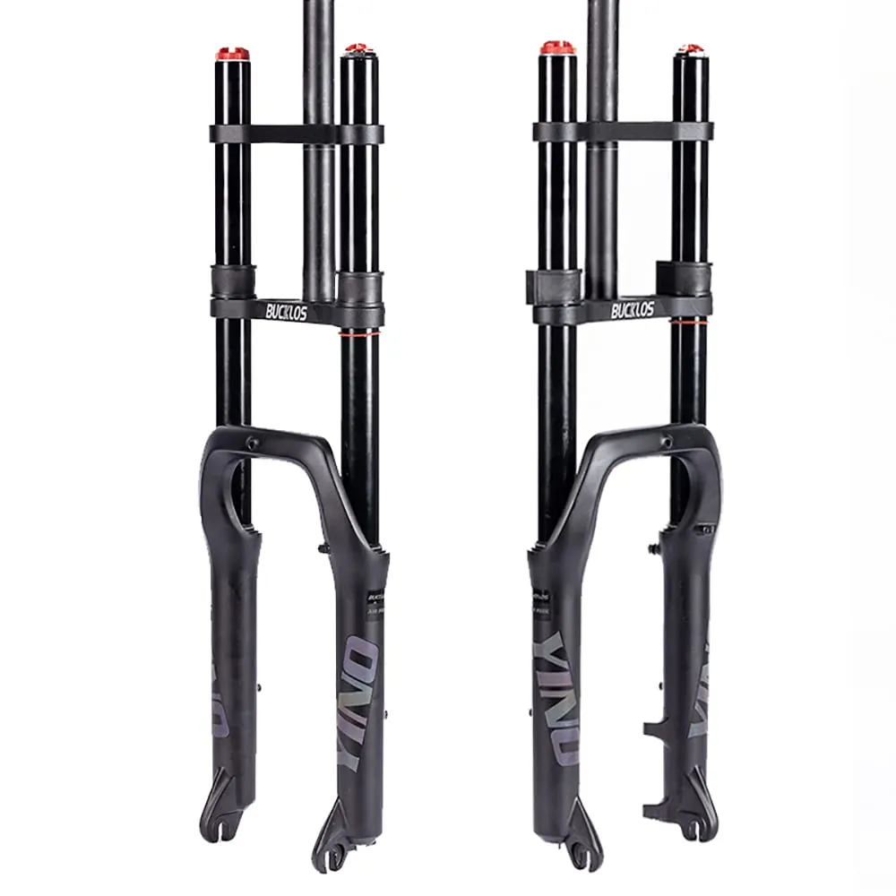 BUCKLOS 20' 4.0 Fat Tire E-Bike Air Suspension Fork, 180mm Travel, 135mm Hub, Manual Lockout